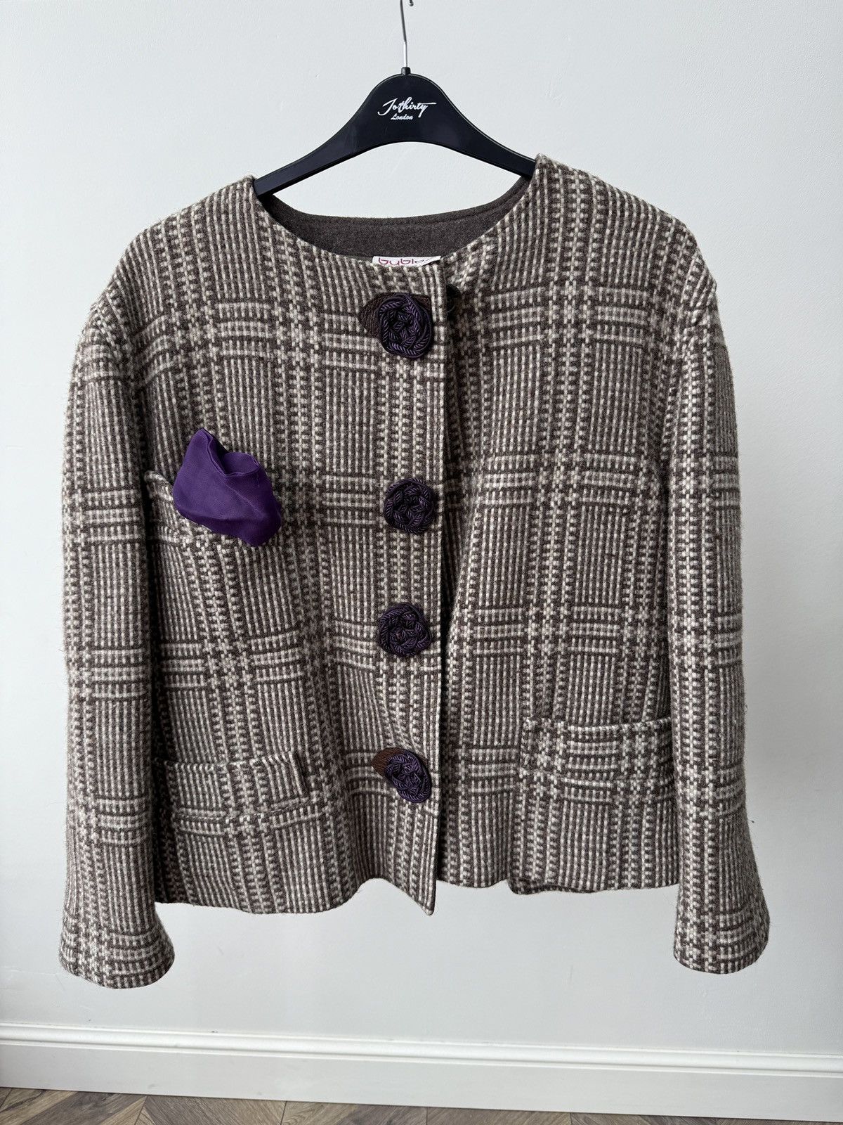 Byblos Vintage Byblos Women’s Wool Jacket Blazer Brown Check Size M / US 6-8 / IT 42-44 - 4 Thumbnail