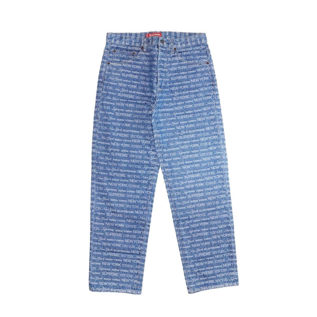 Supreme Supreme Fat Tip Jacquard Regular Jeans Blue | Grailed