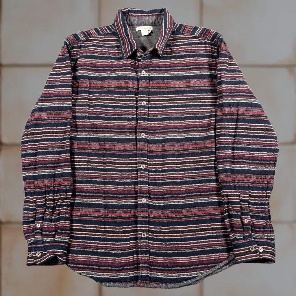 Carbon2Cobalt Carbon2Cobalt Multicolor Heavy Striped Flannel Shirt Shacket Thick Overshirt L Mens Size US L / EU 52-54 / 3 - 1 Thumbnail