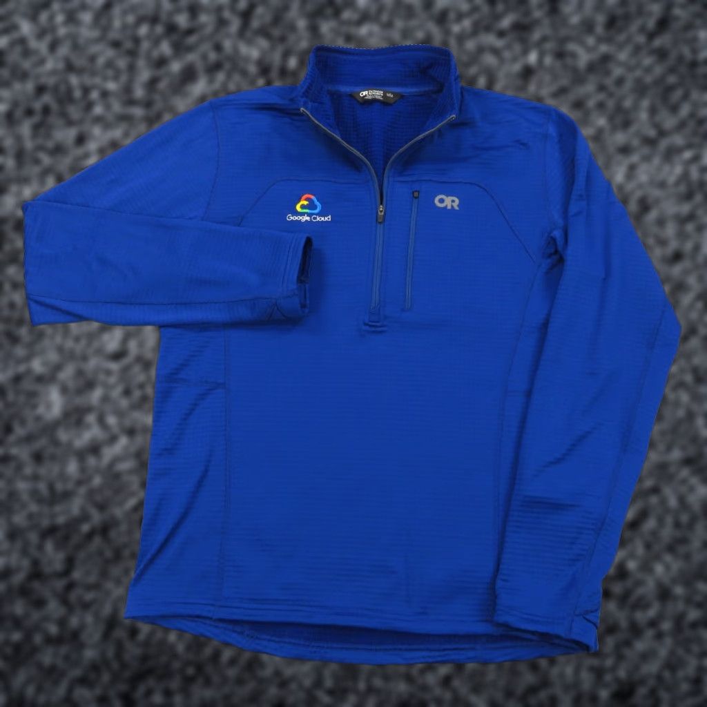 Outdoor Research Outdoor Research Jacket Mens Medium Blue 1/4 Zip Tech Grid Thermal Fleece Waffle Size US M / EU 48-50 / 2 - 1 Thumbnail