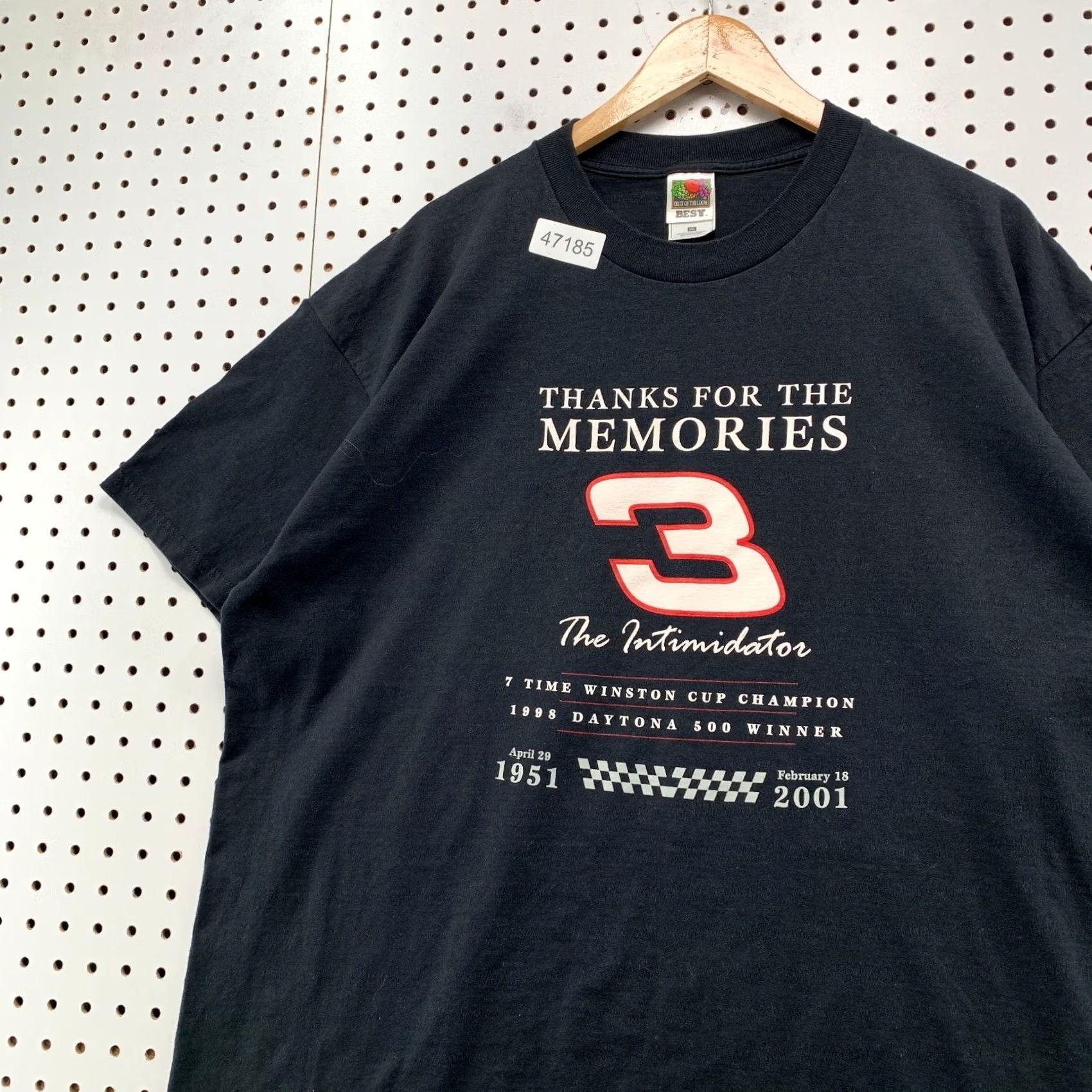 Fruit Of The Loom VINTAGE Dale Earnhardt T Shirt Mens 2XL Black Thanks For Memories Intimidator Size US XXL / EU 58 / 5 - 5 Thumbnail