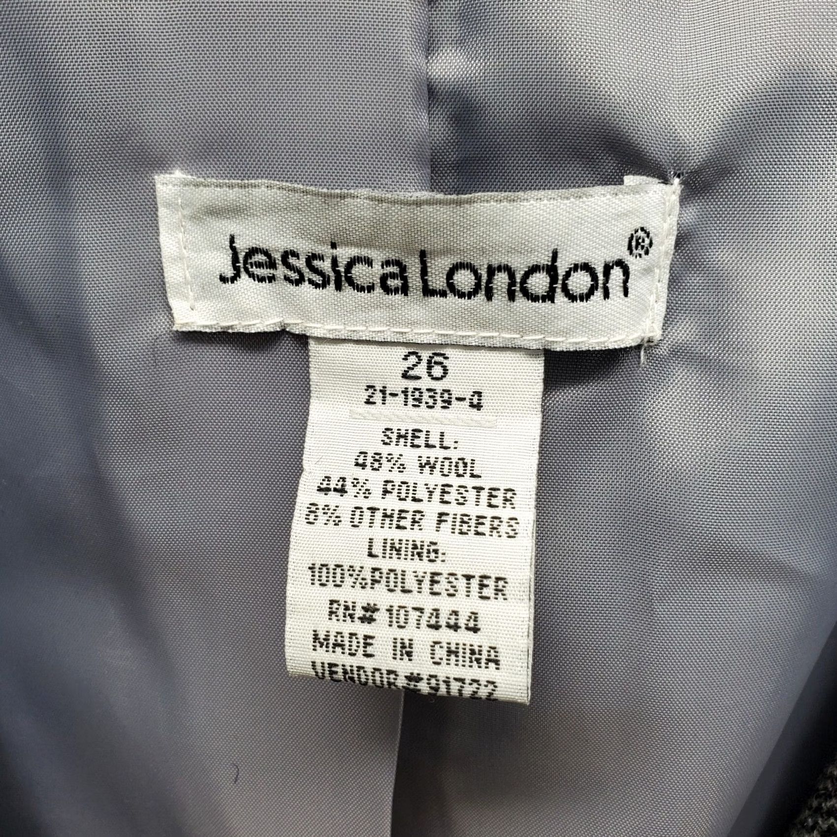 Vintage Jessica London Blazer Jacket Womens 26 Multi Plaid Wool Blend Single Breasted Blazer Jacket Size 4XL / US 24-26 - 6 Thumbnail