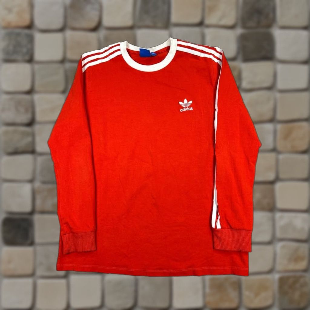 Adidas Adidas Sweatshirt Womens Xl Orange 3 Stripe Cotton Pullover Size XL / US 12-14 / IT 48-50 - 1 Thumbnail