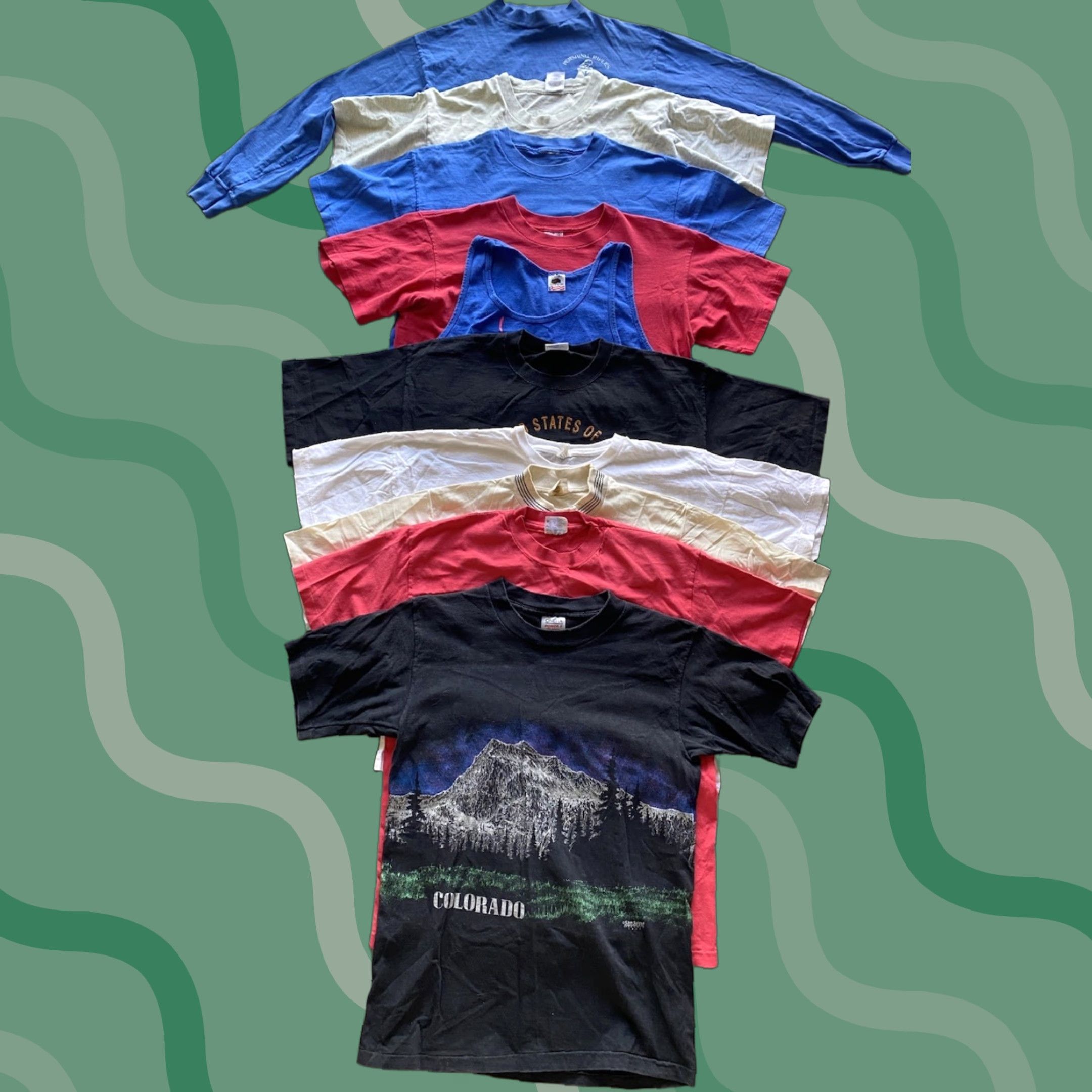 VINTAGE Men Large Shirt Lot Of 10 Colorado Grand Canyon Dubai God VTG ETCMens Multicolor L Regular Size 10 Vintage Shirts Wear Flaws
