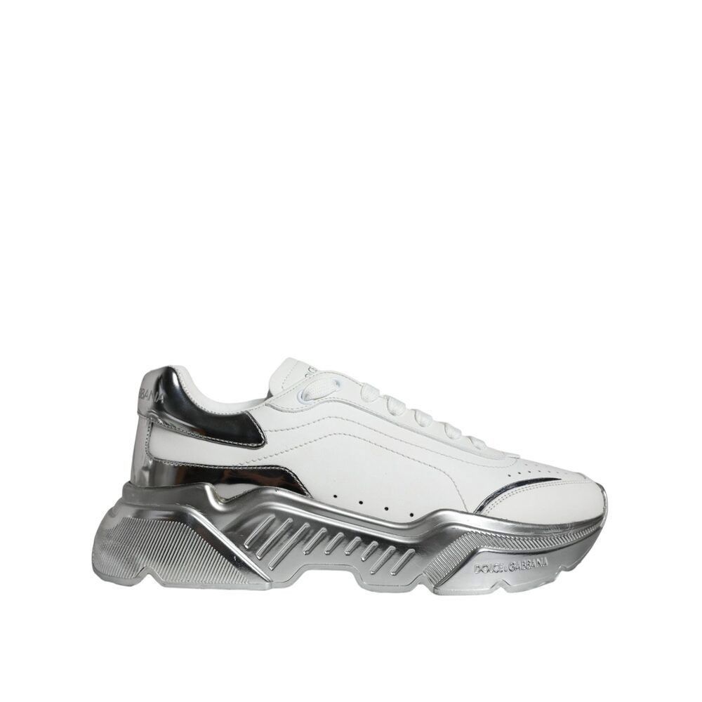 Dolce & Gabbana Dolce & Gabbana White Silver Daymaster Low Top Sneakers Shoe Size US 7.5 / EU 40-41 - 1 Thumbnail