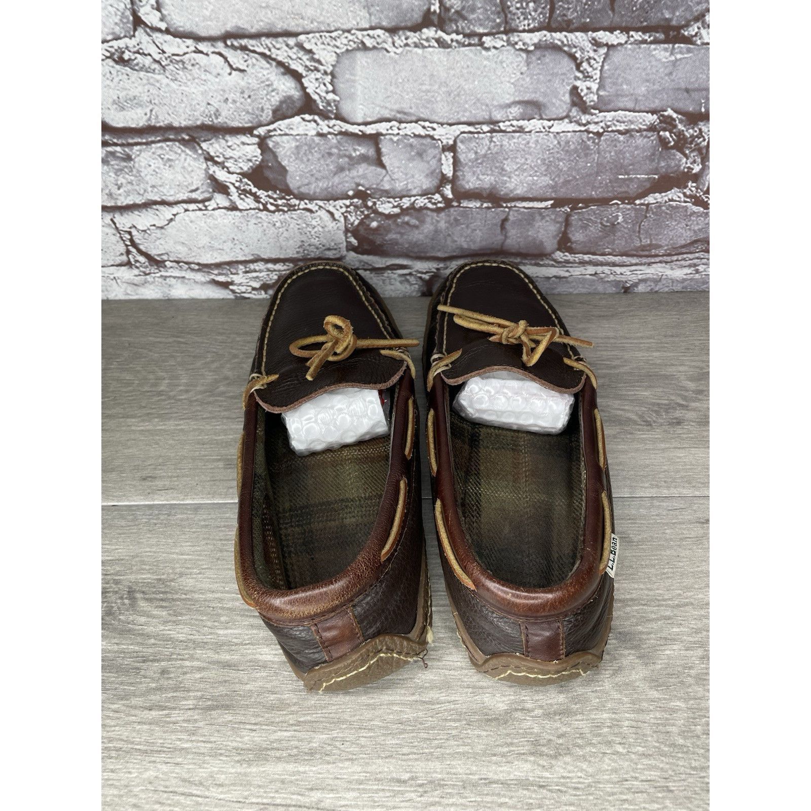 L.L. Bean L.L. Bean Pebble Brown Leather Moccasin Slip On Loafers Shoe Size US 10 / EU 43 - 6 Thumbnail