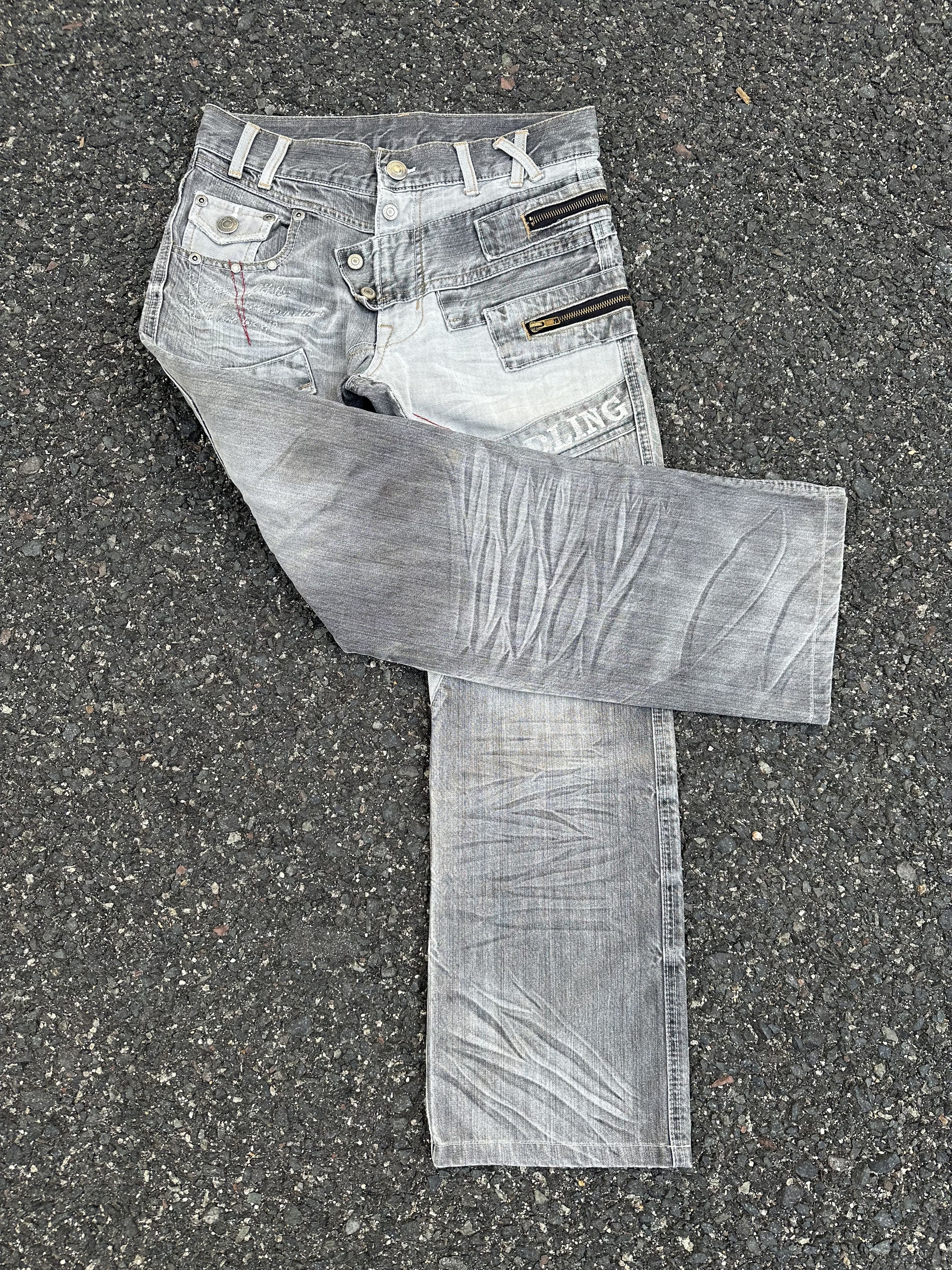 If Six Was Nine DENIM PANTS VINTAGE DOUBLE WAIST PUNK STYLE Size US 30 / EU 46 - 14 Thumbnail