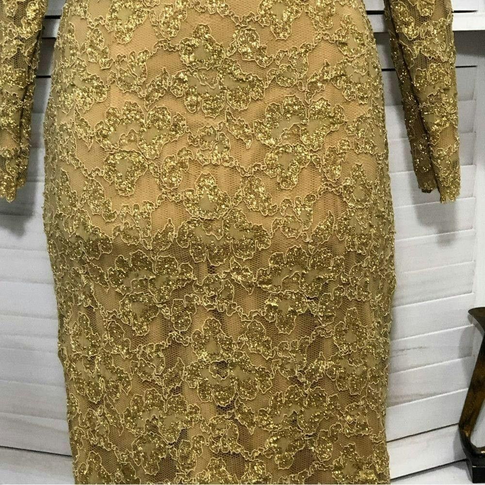Vintage Molly Malloy All That Jazz 80s golden cocktail party dress S Size S / US 4 / IT 40 - 5 Thumbnail