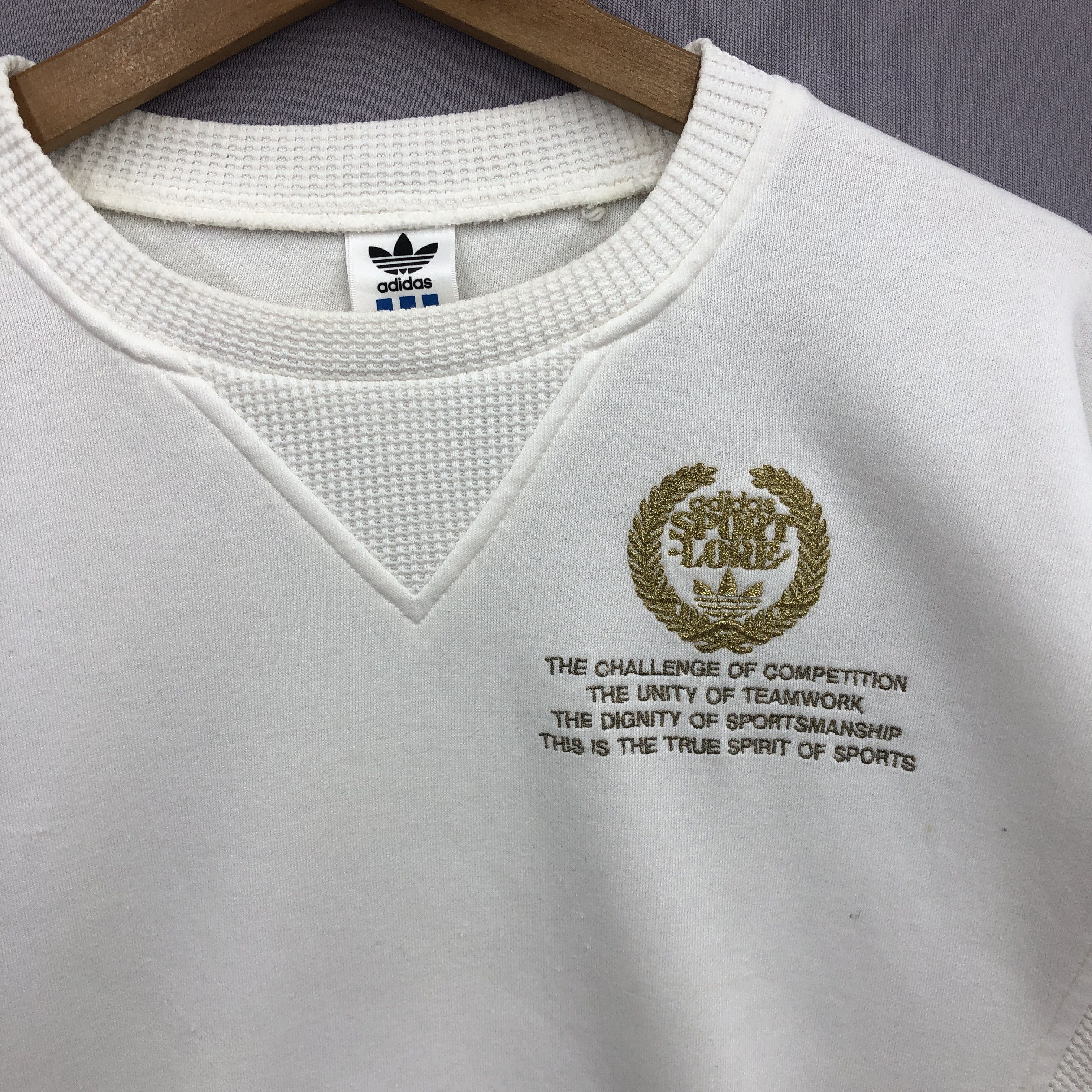 Adidas × Vintage Vintage 90s Adidas Sports Sweater Laurel Wreath Sweatshirt Size US L / EU 52-54 / 3 - 4 Thumbnail