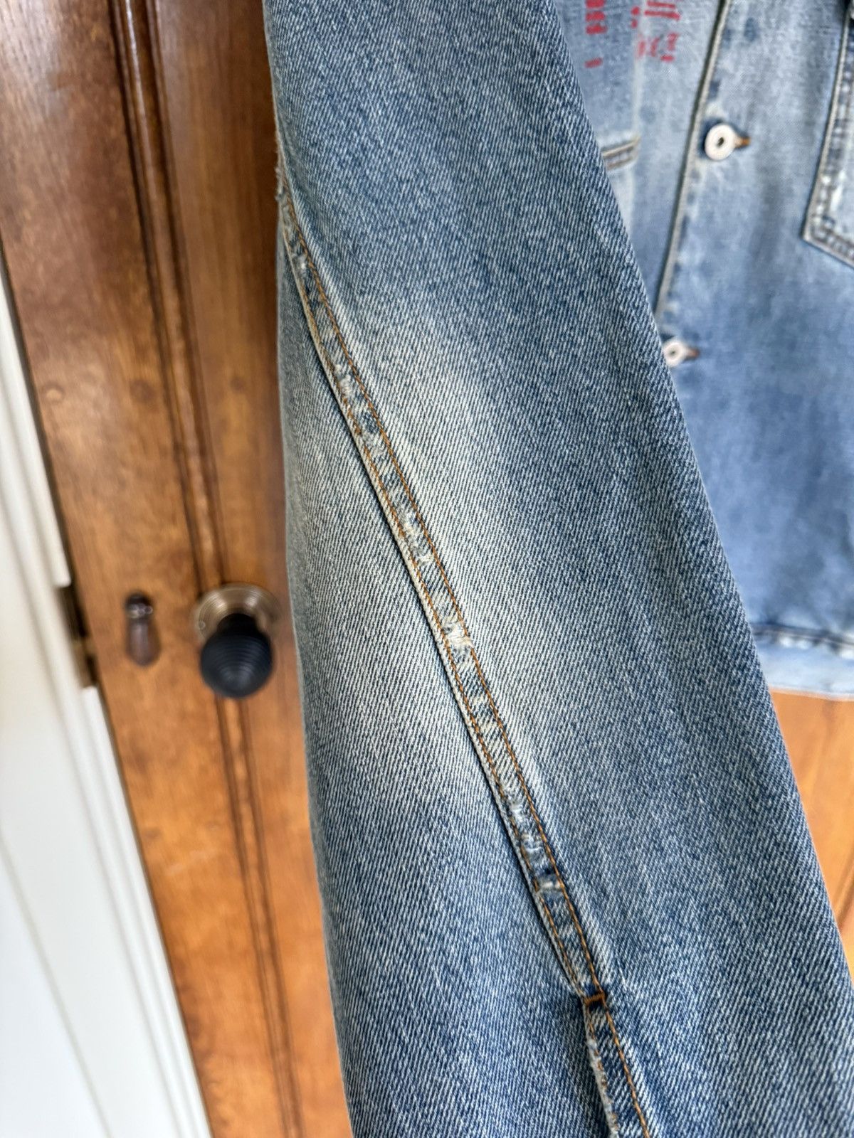 Heron Preston Heron Preston oiled distressed denim workwear trucker jacket Size US S / EU 44-46 / 1 - 12 Thumbnail