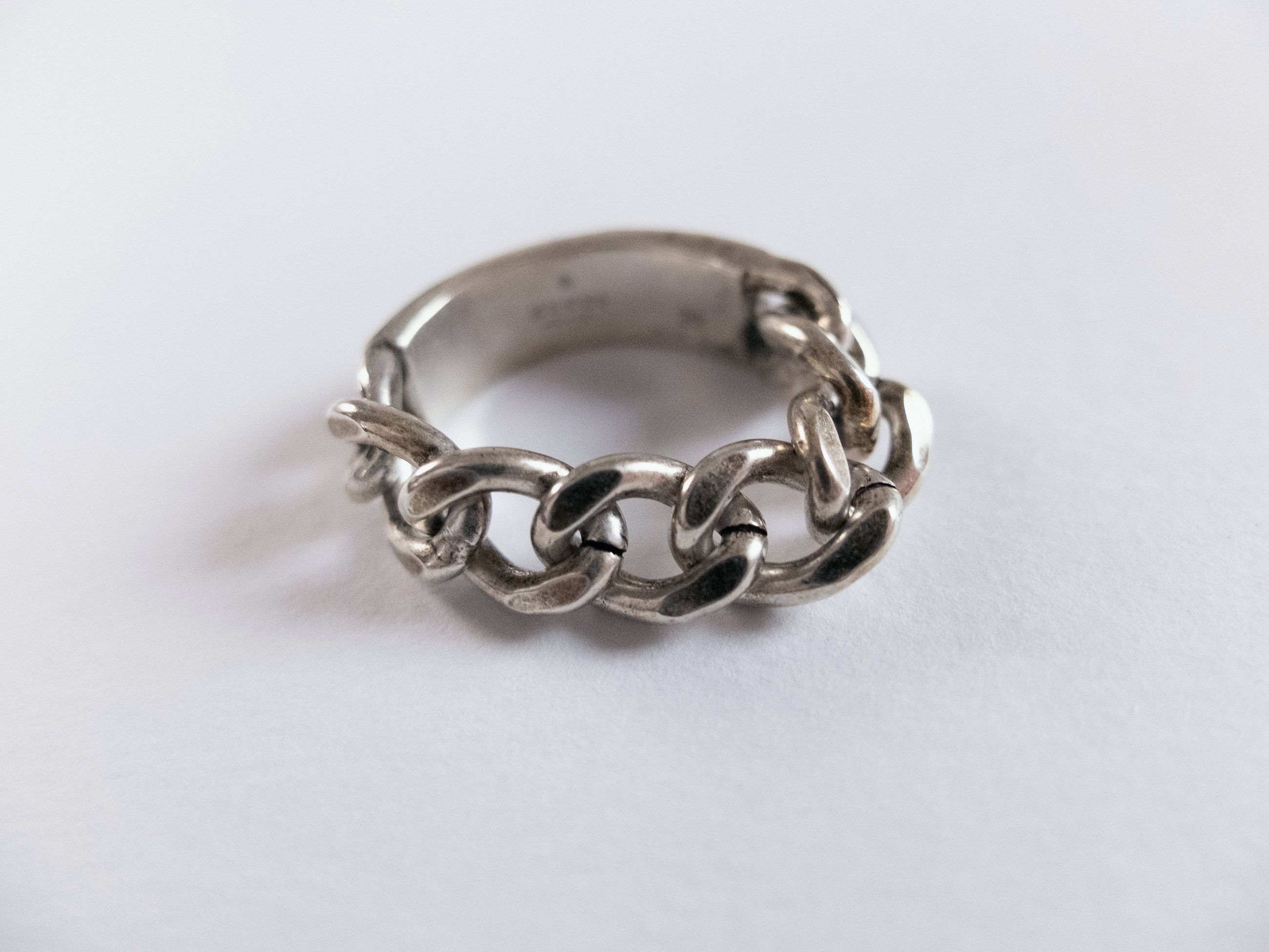 Gucci GUCCI Tag Chain logo black silver ring Size 20 / 9 Size ONE SIZE - 6 Thumbnail