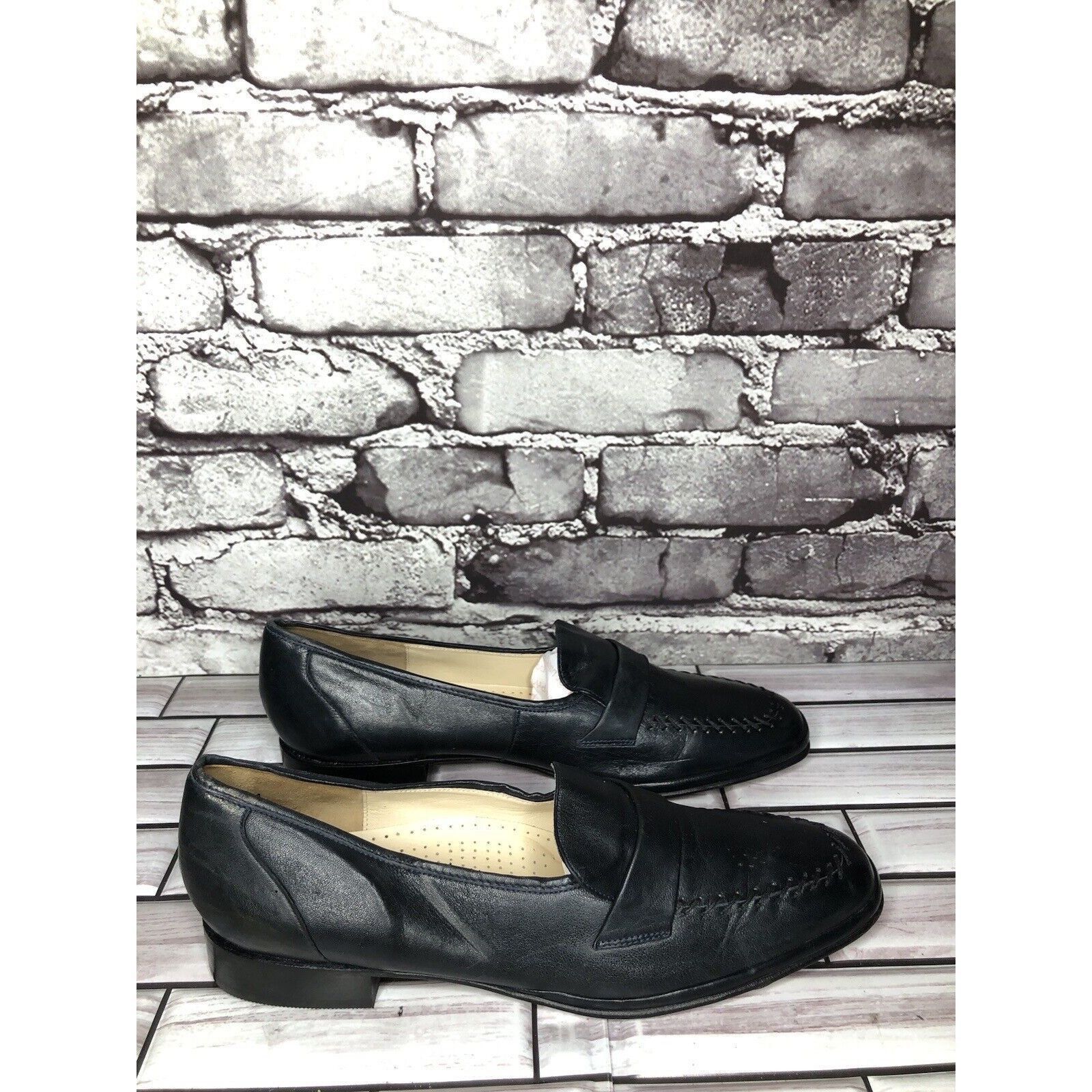 Barker Barker Flex Fine English Shoes Navy Blue Leather Loafers Wom Size US 7.5 / IT 37.5 - 16 Thumbnail