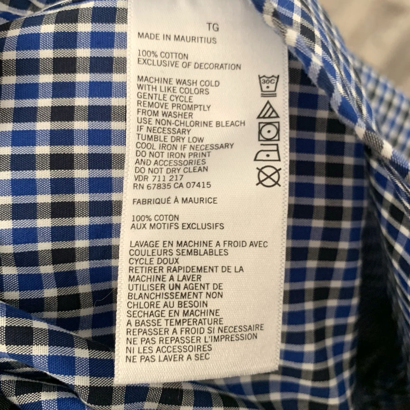 Nautica Nautica Shirt Mens XL Blue Black Check 100% Cotton Button Up Short Sleeve Pocket Size US XL / EU 56 / 4 - 4 Thumbnail