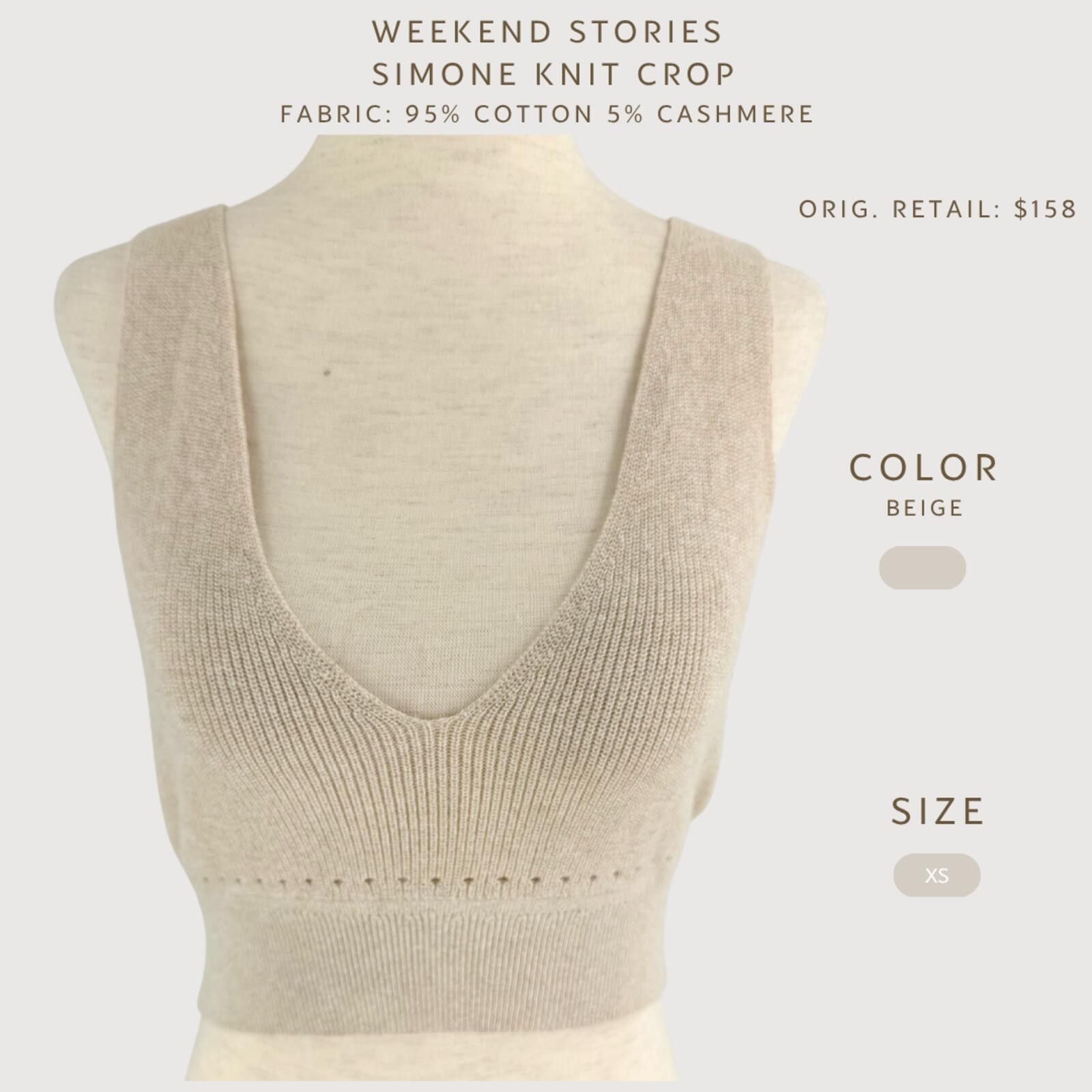 Other Weekend Stories Simone Knit Crop Top XS Size XS / US 0-2 / IT 36-38 - 2 Thumbnail
