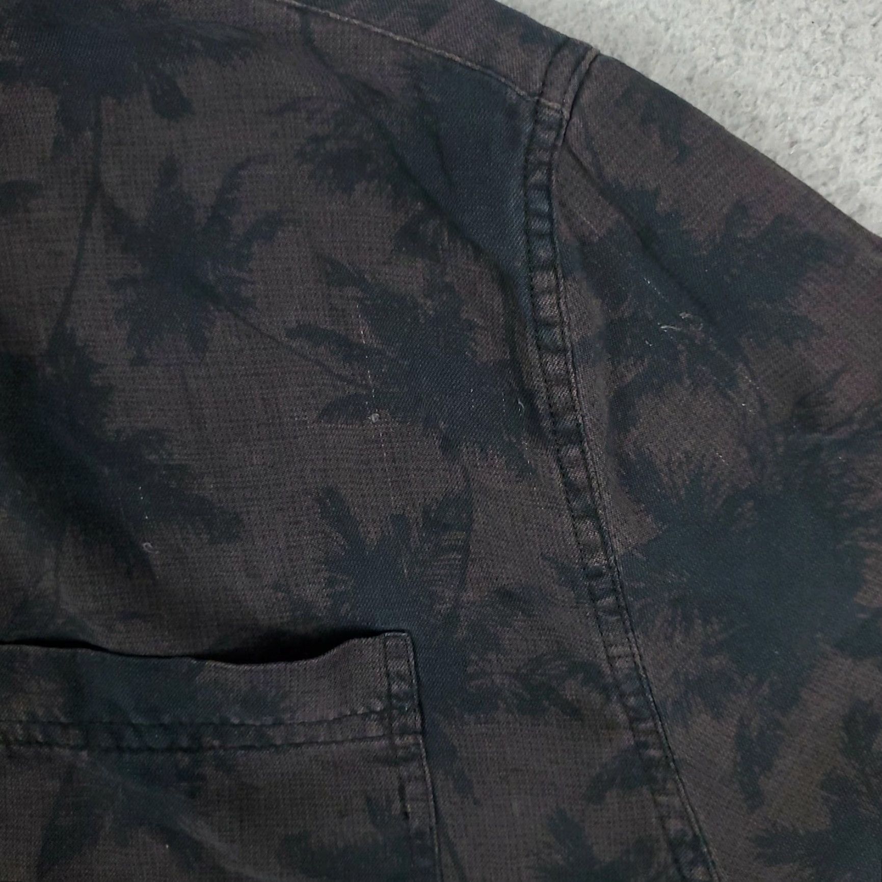 Nat Nast Nat Nast Black Brown Casual Mens Short Sleeve Button Up Shirt Large Size Silk Cotton Floral Pattern Size US L / EU 52-54 / 3 - 4 Thumbnail