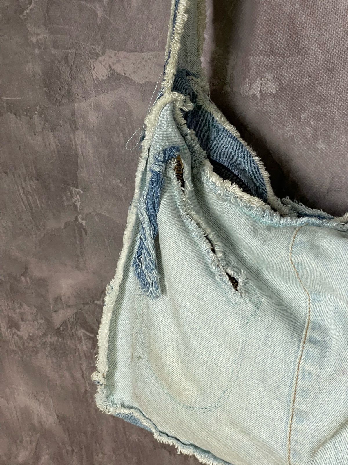 Japanese Brand × Vintage Vntg Japan Handmade Crossbody Denim Jeans Bag Y2k Size ONE SIZE - 12 Thumbnail
