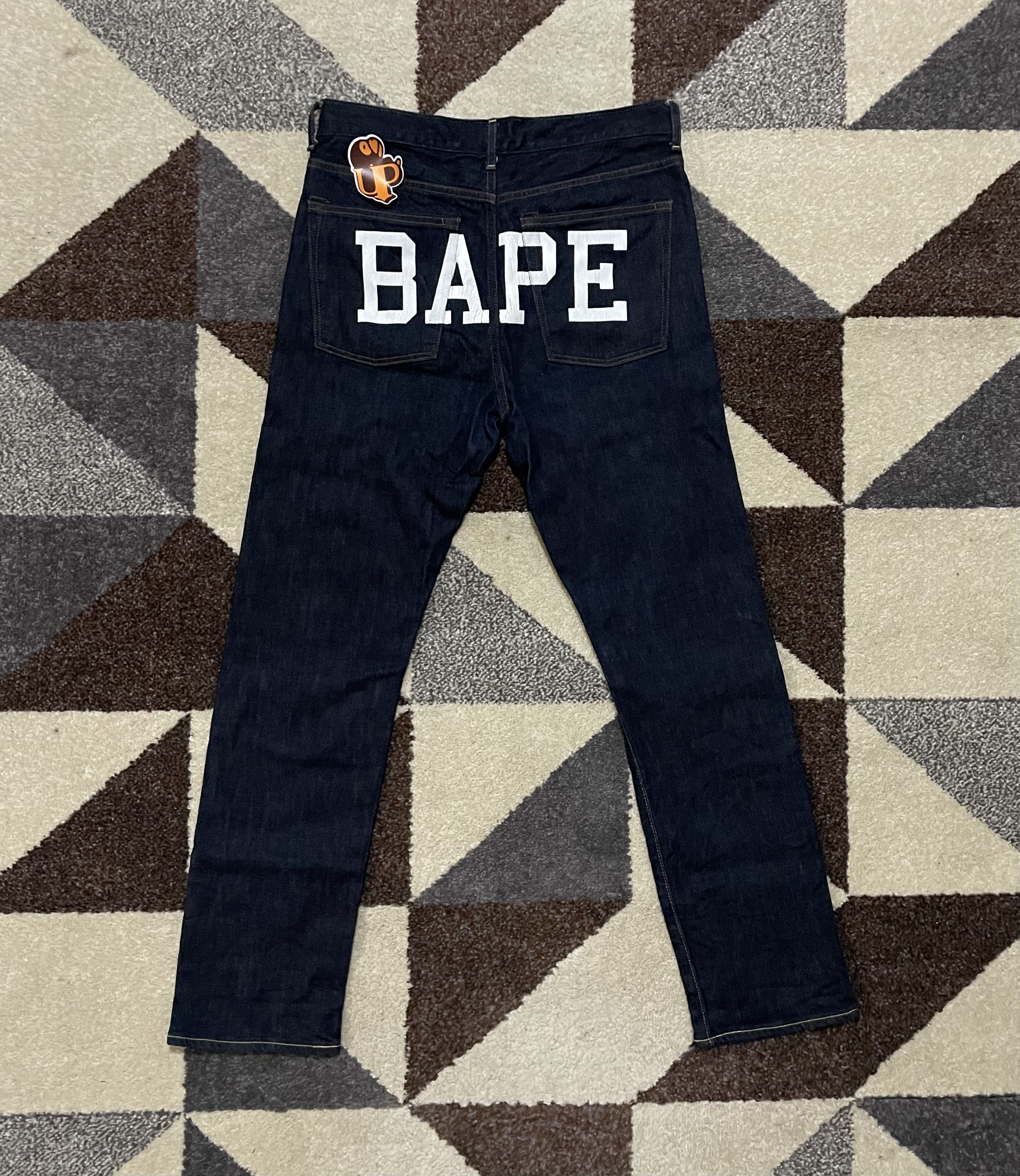 Bape Bape Logo Denim Slim Jeans Size US 31 - 3 Thumbnail