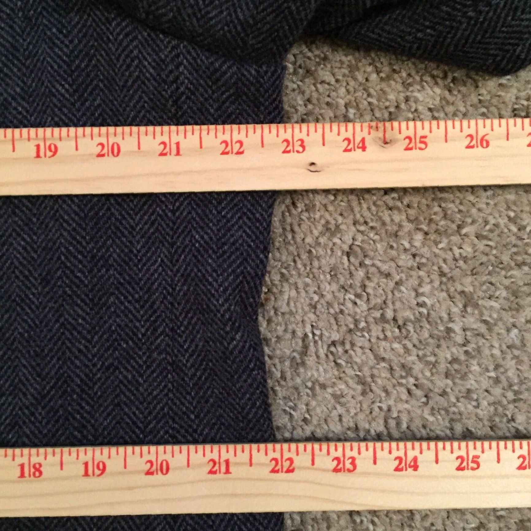 Vintage TownCraft Blazer Mens 44 Long Blue Herringbone Single Breasted Two Button Wool Jacket Size 44R - 6 Thumbnail