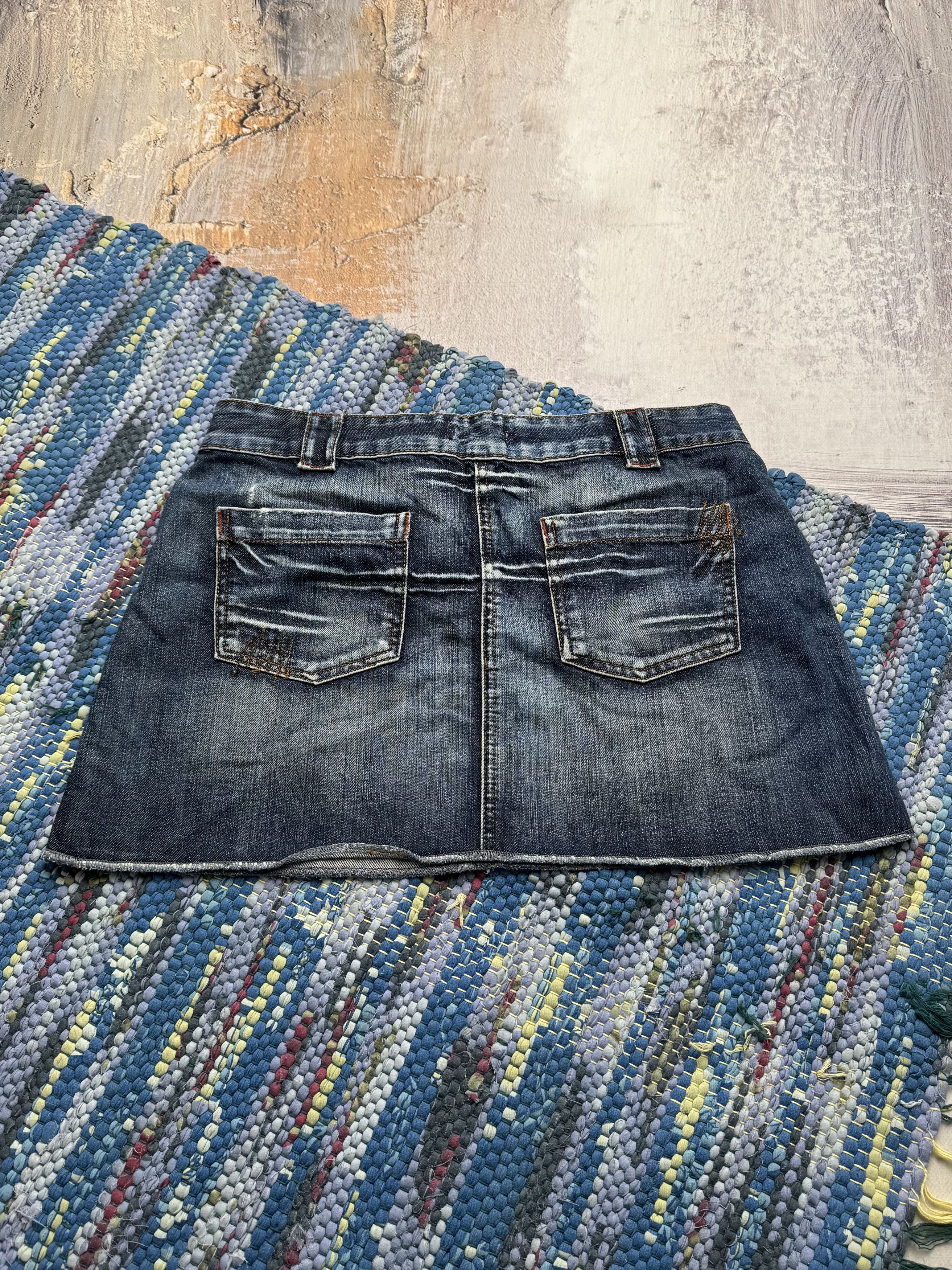 Vintage Vintage Denim Mini Skirt D15 Size 30" / US 8 / IT 44 - 4 Thumbnail
