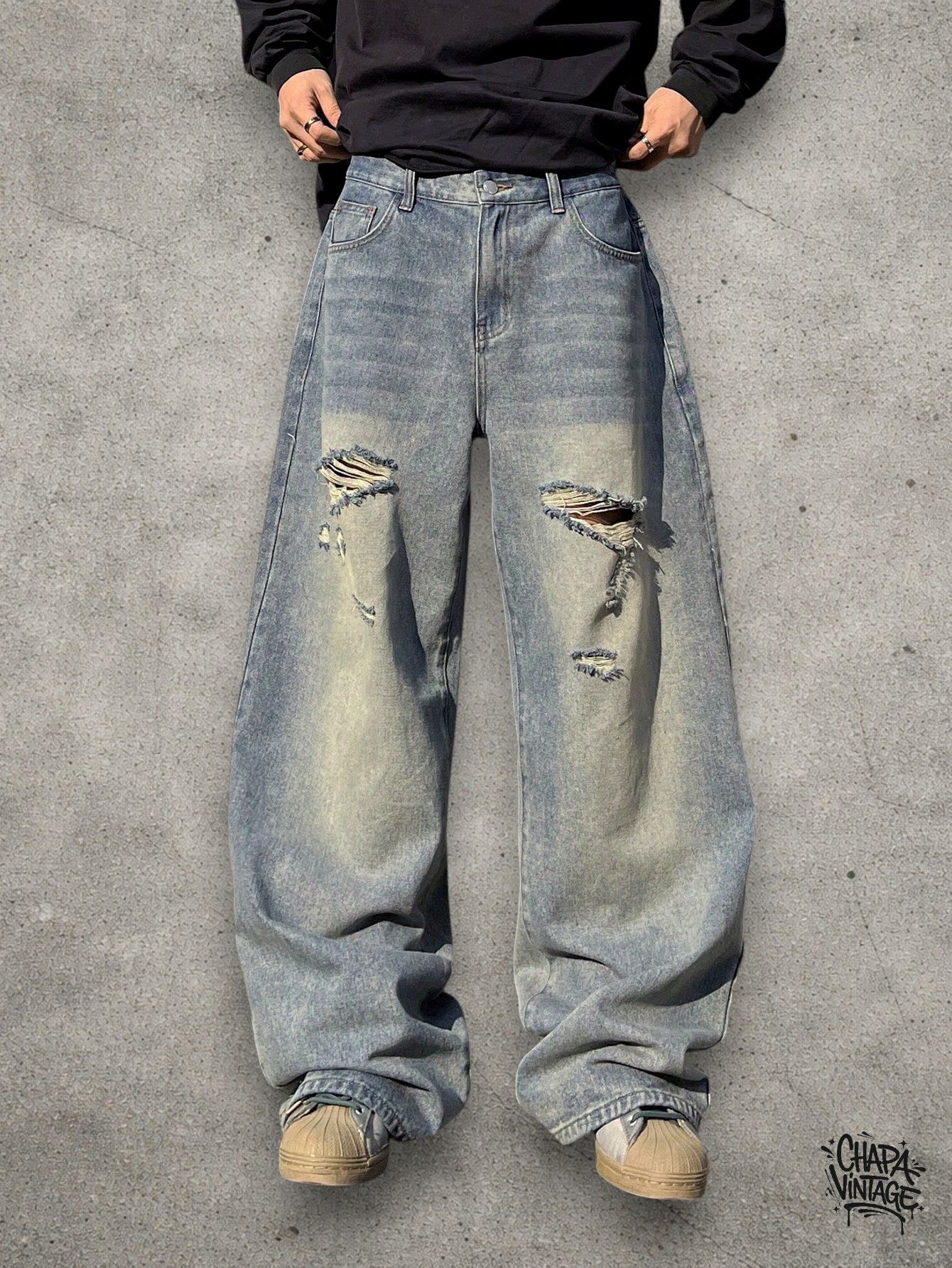 Vintage Distressed baggy jeans Size US 32 / EU 48 - 4 Thumbnail