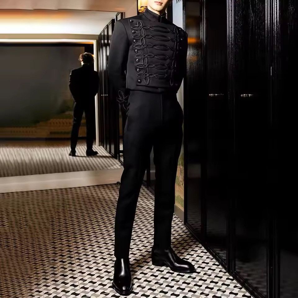 Japanese Brand Black Military-Inspired Jacket | Unique Knot Detail Size US S / EU 44-46 / 1 - 3 Thumbnail