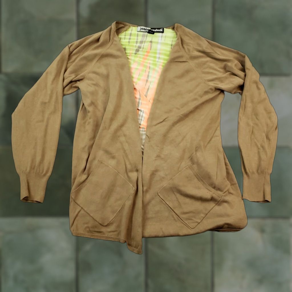 Vintage Jamie Sadock Sweater Womens Large Brown Cardigan Casual Lightweight Open Front Size L / US 10 / IT 46 - 1 Thumbnail