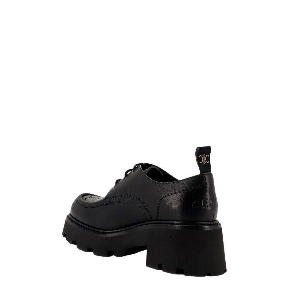 Celine CELINE $1250 Black Triomphe Derby Shoes New & Authentic (Wom Size US 6 / IT 36 - 3 Thumbnail