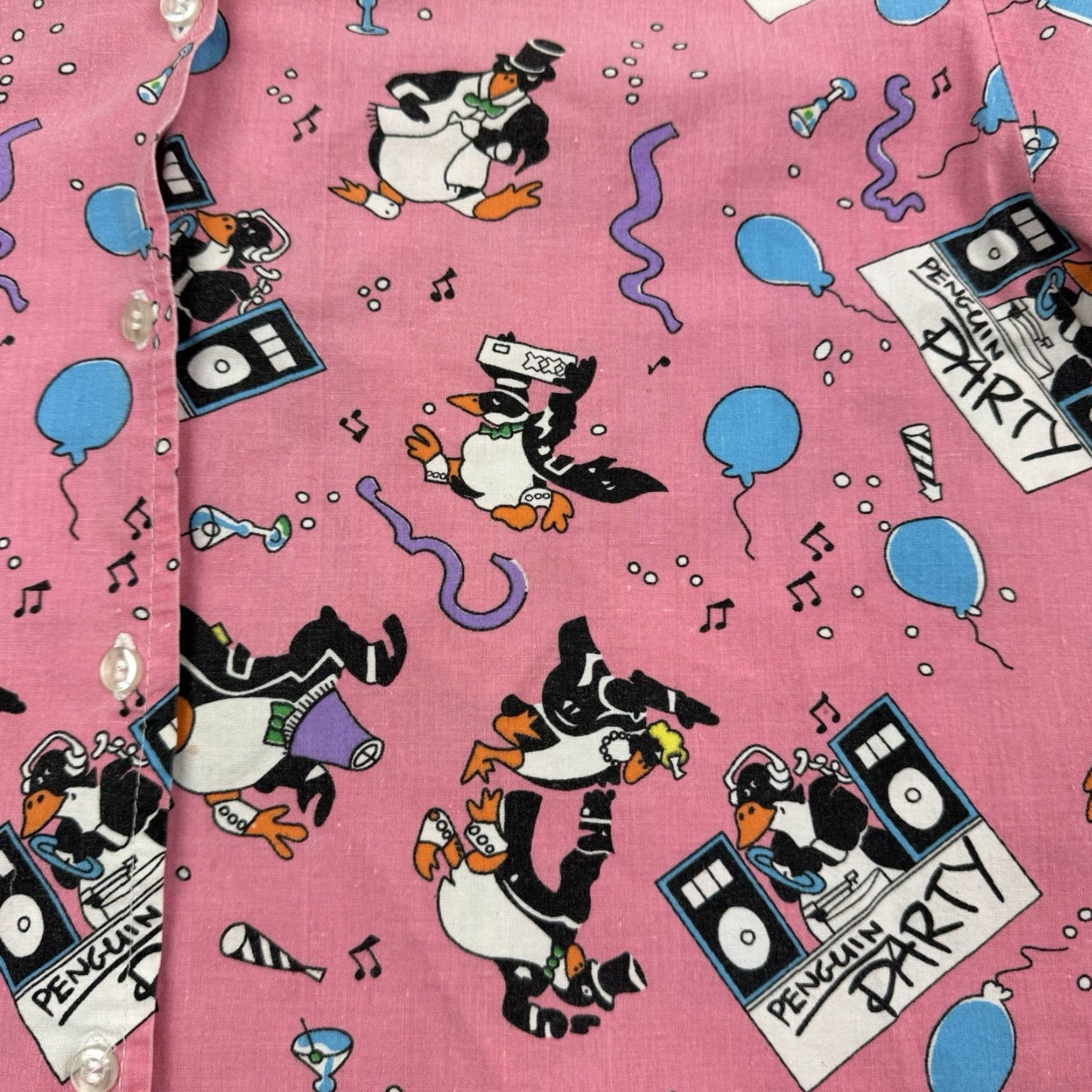 Pinko VINTAGE The Costume Collection Of Miami Button Up Shirt Womens Large Pink Graphic Funny 90s Size L / US 10 / IT 46 - 3 Thumbnail