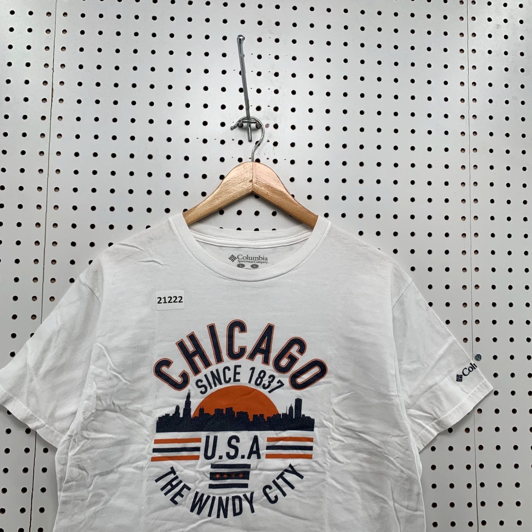 Vintage Columbia Shirt Men Large White CHICAGO Windy City Short Sleeeve Size US L / EU 52-54 / 3 - 2 Thumbnail
