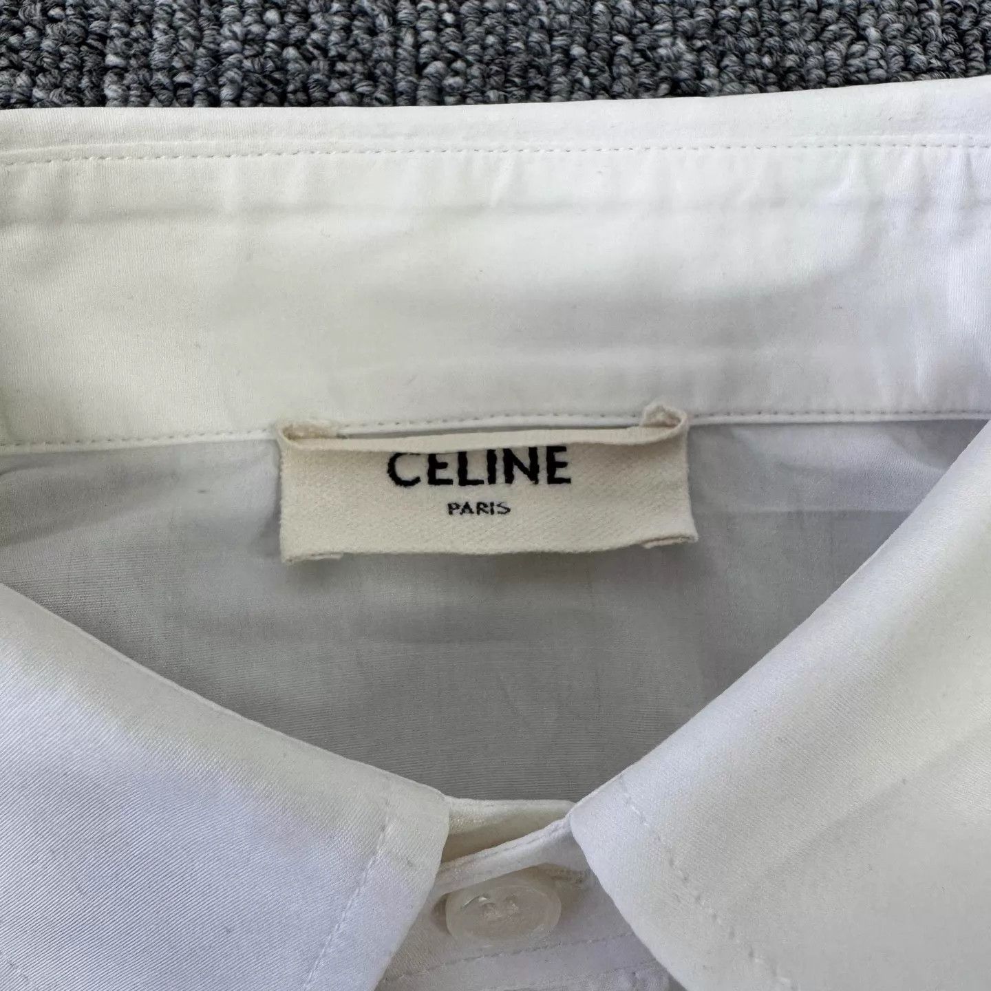 Celine Celine Triomphe Embroidered Logo Short Shirt White 38 95New Size XS / US 0-2 / IT 36-38 - 6 Thumbnail