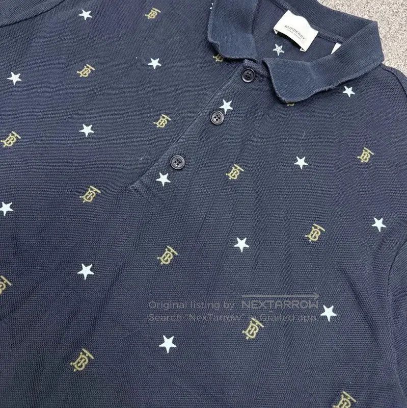 Burberry Burberry Blue Cotton Men's Polo Shirt. Size US L / EU 52-54 / 3 - 3 Thumbnail