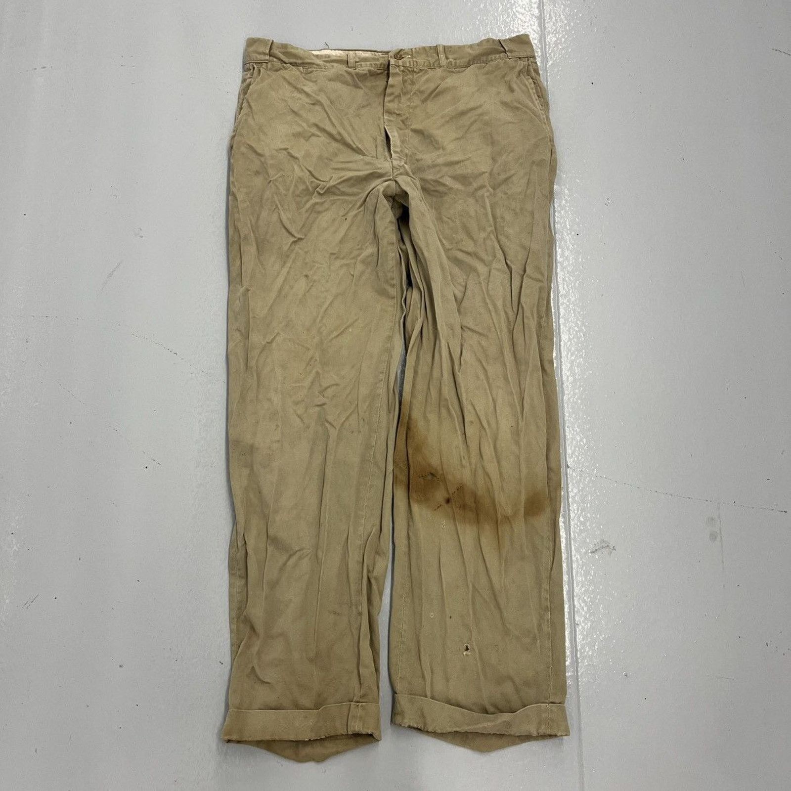 Other Vintage 50s Burlington Tan Sanforized Sail Cloth Chino 38x32 Size US 38 / EU 54 - 1 Thumbnail