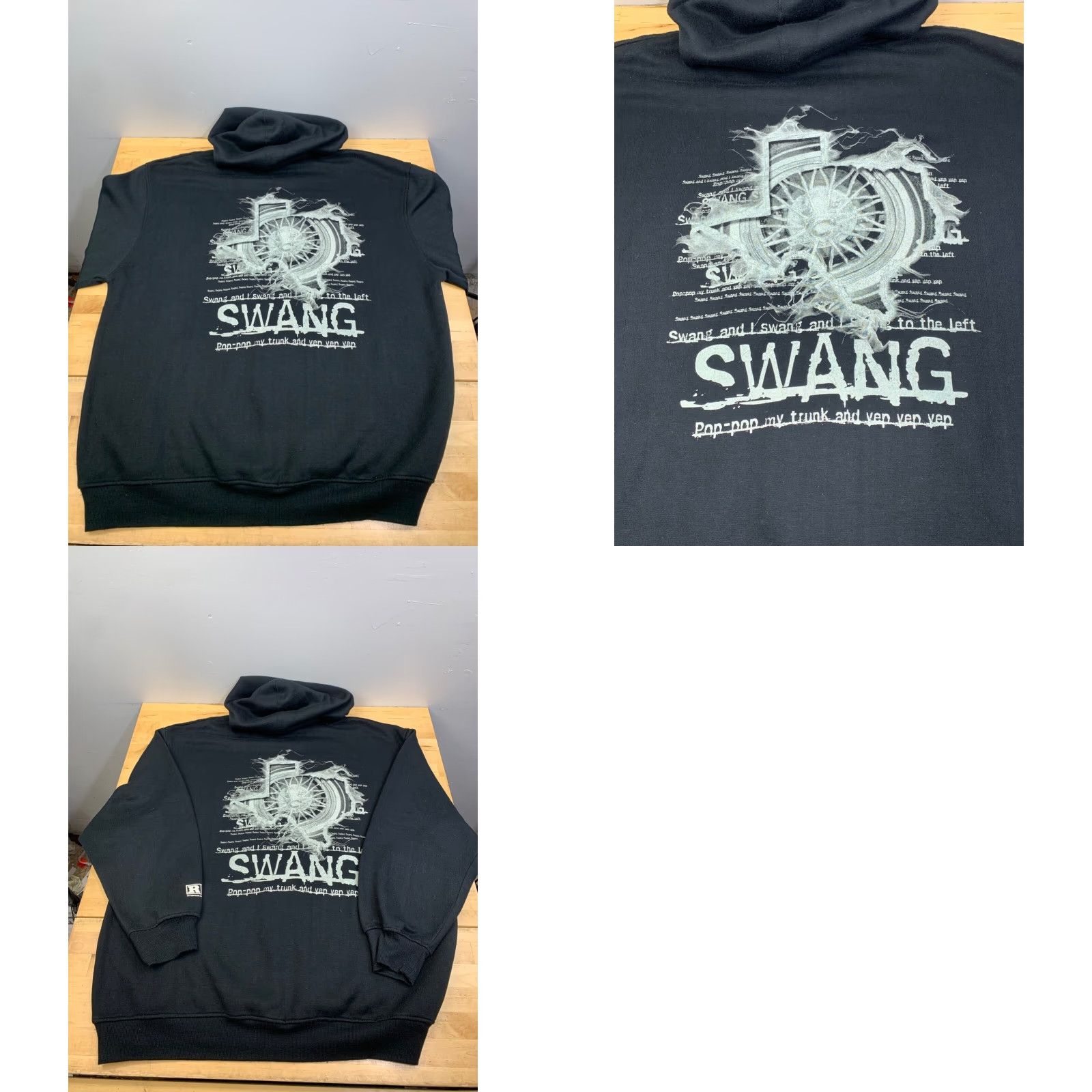 Vintage VINTAGE Swang Texas Rap Hoodie Mens 2XL Black DJ Screw Houston Slab 11342 Size US XXL / EU 58 / 5 - 8 Thumbnail