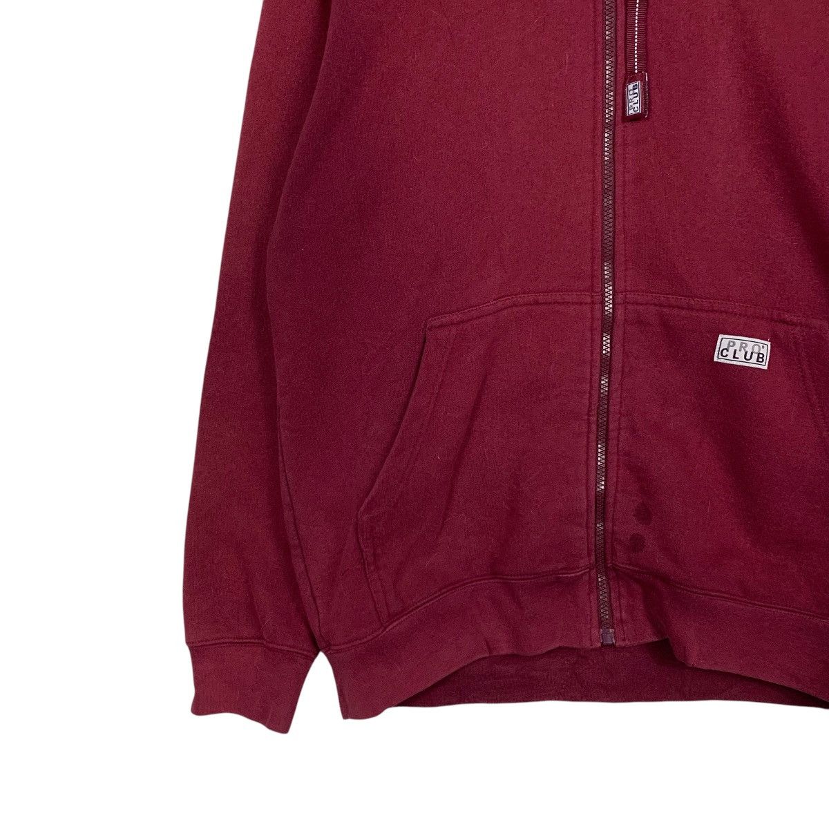 Vintage PRO CLUB Maroon Zipper Hoodie Sweatshirt #2427-C109 Size US M / EU 48-50 / 2 - 3 Thumbnail