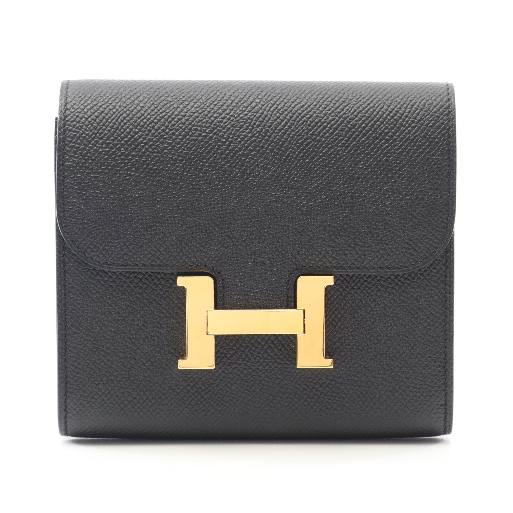 Hermes Hermes Constance Compact Bi-Fold Wallet Veau Epsom Black Gold Hardware D Stamp Size ONE SIZE - 1 Thumbnail
