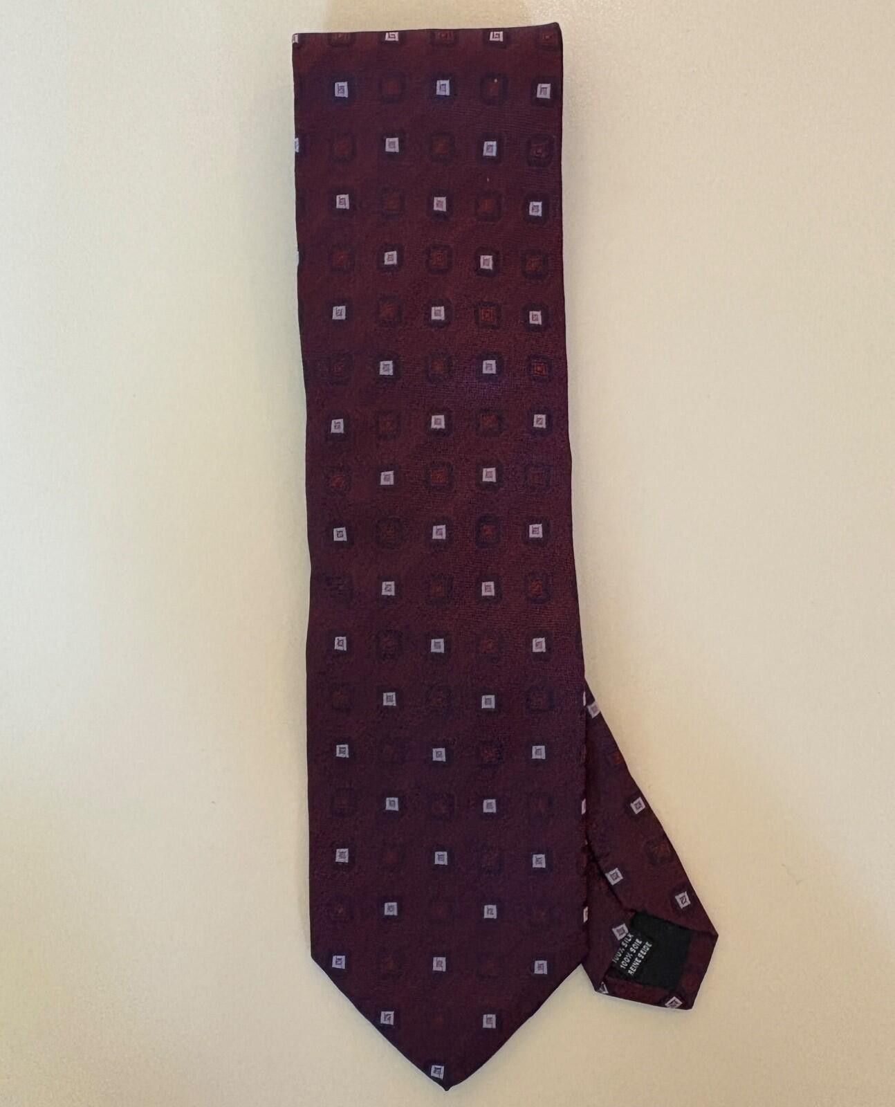 Pal Zileri Pal Zileri Italy Silk Tie Burgundy Wine Neat Geometric Size ONE SIZE - 5 Thumbnail