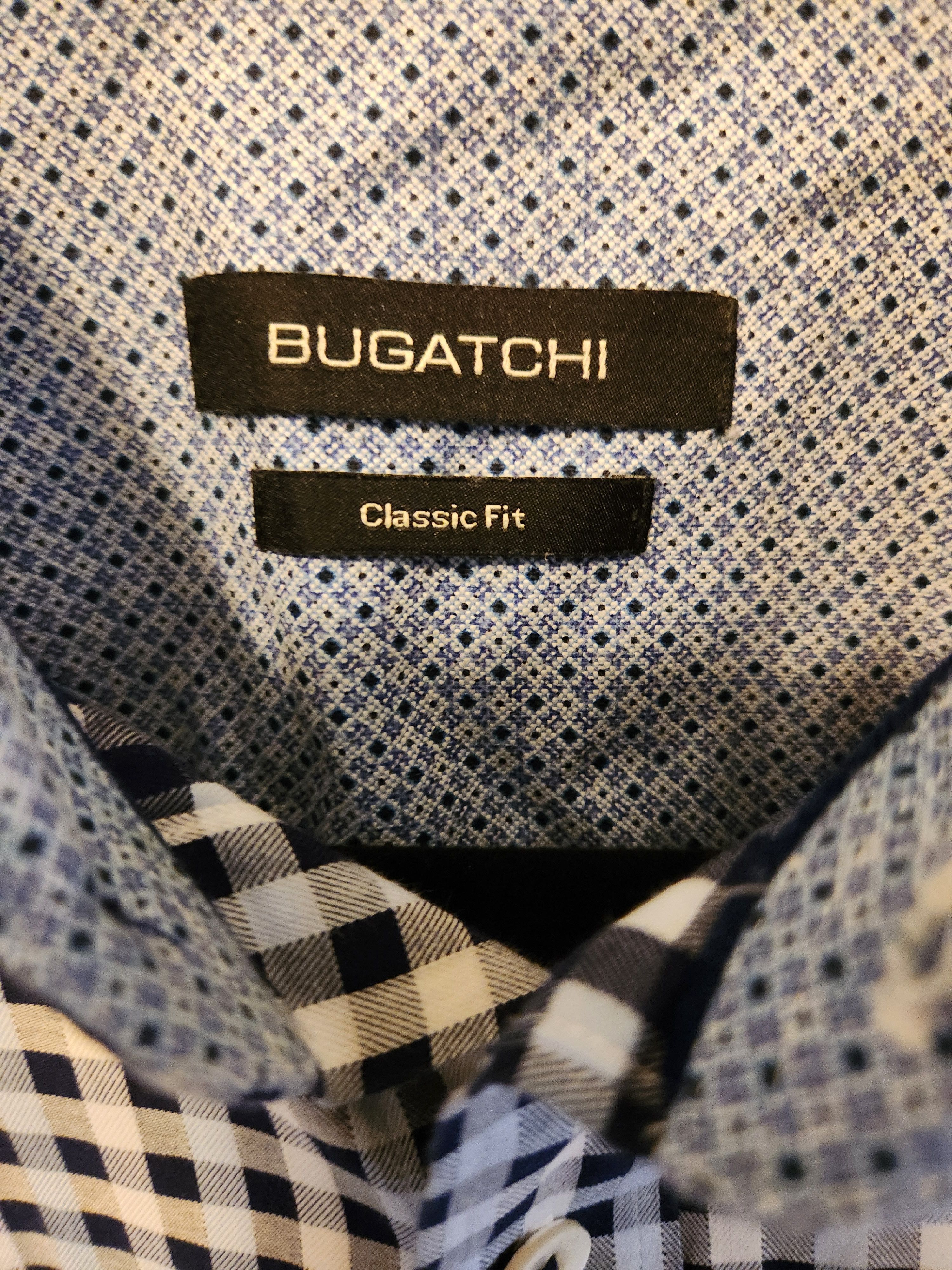 BUGATCHI Checkered Button Front Long Sleeve Shirt Size US L / EU 52-54 / 3 - 4 Thumbnail