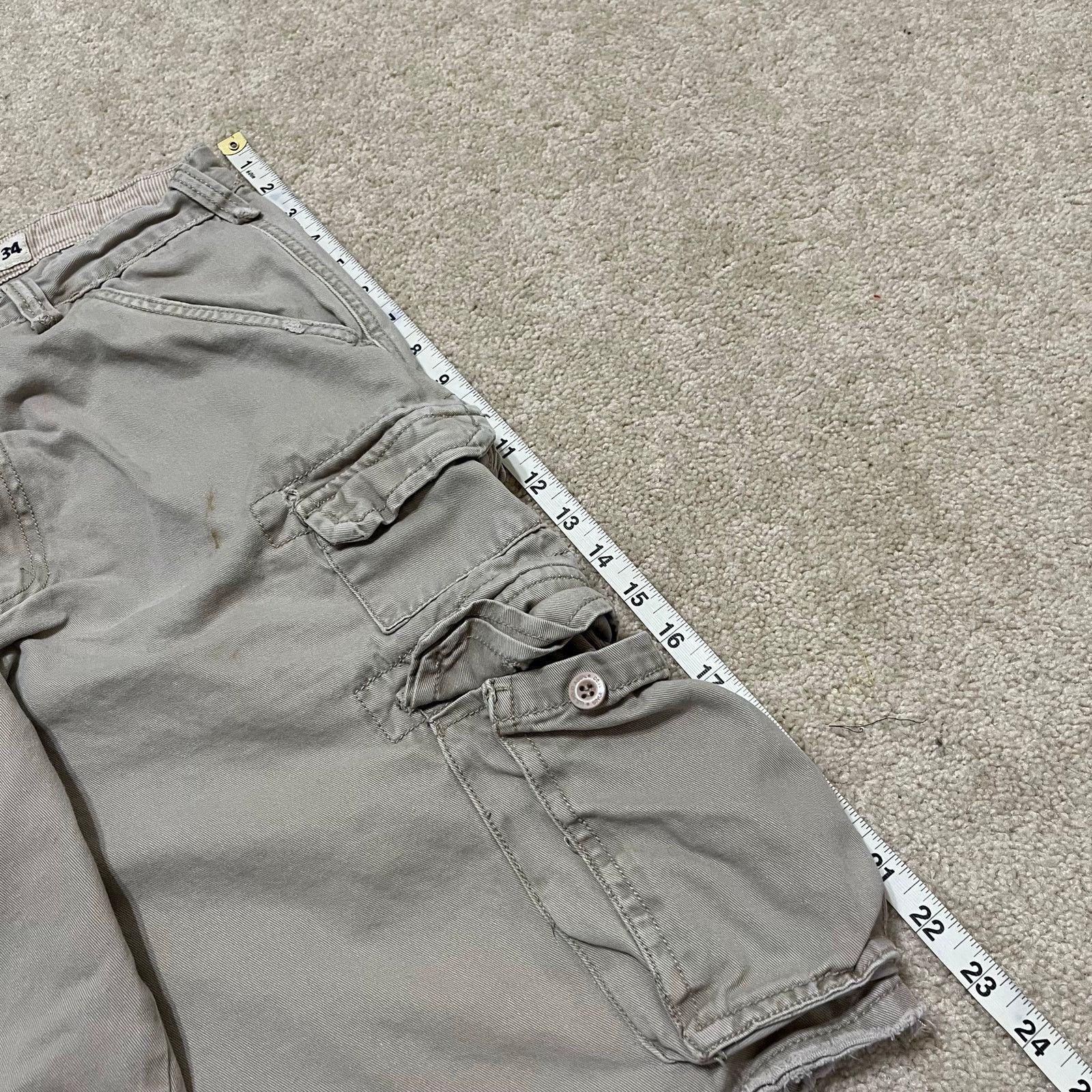 U.S. Polo Assn. Y2K U.S. Polo Assn Baggy Skater Beige Cargo Shorts 34W Size US 34 / EU 50 - 4 Thumbnail