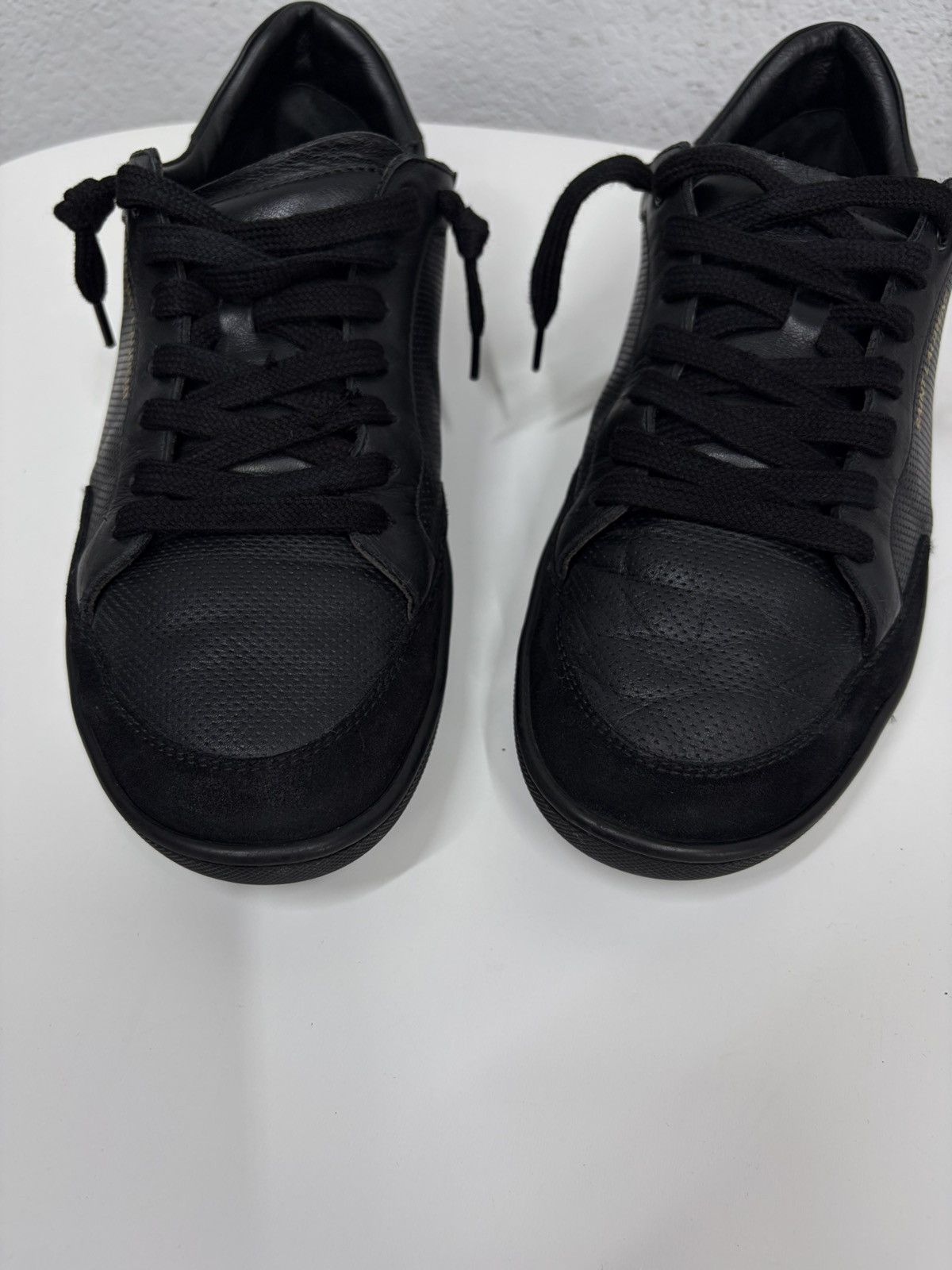 Saint Laurent Paris Saint Laurent Paris Black Leather Sneakers Low Top Shoes Size US 9.5 / EU 42-43 - 14 Thumbnail