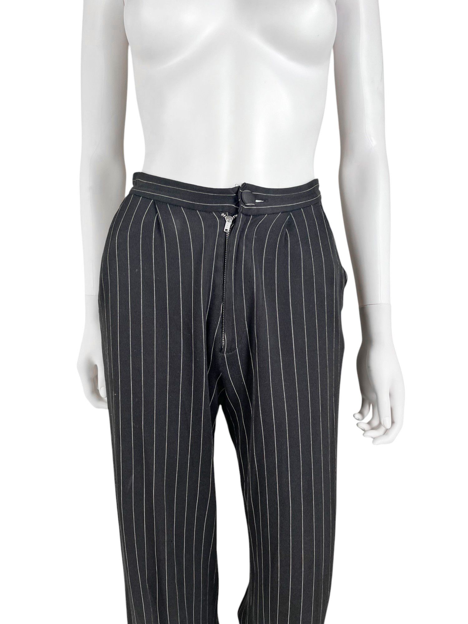 Yohji Yamamoto 2000's Striped Black Pants Size 26" / US 2 / IT 38 - 4 Thumbnail