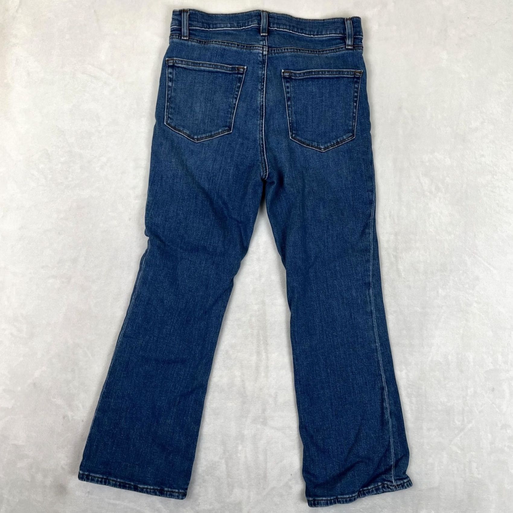 Vintage Rivete Kick Crop Jeans Womens 28 Blue Wash High Rise Cropped Stretch Denim Jeans Size 28" / US 6 / IT 42 - 7 Thumbnail