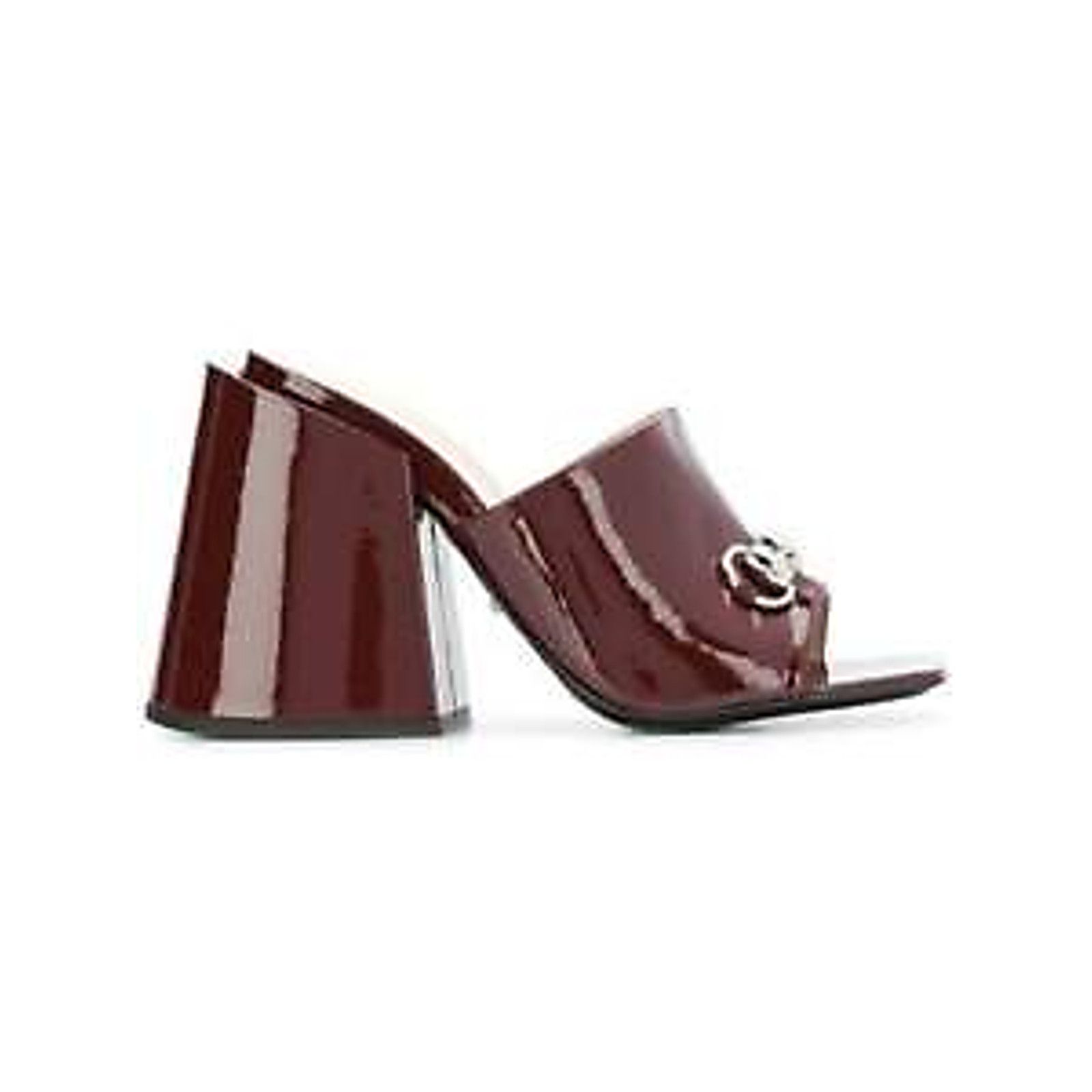 Gucci Gucci Lexi 105 Dark Red Bordeaux Patent Backless Sandal Size US 5 / IT 35 - 4 Thumbnail