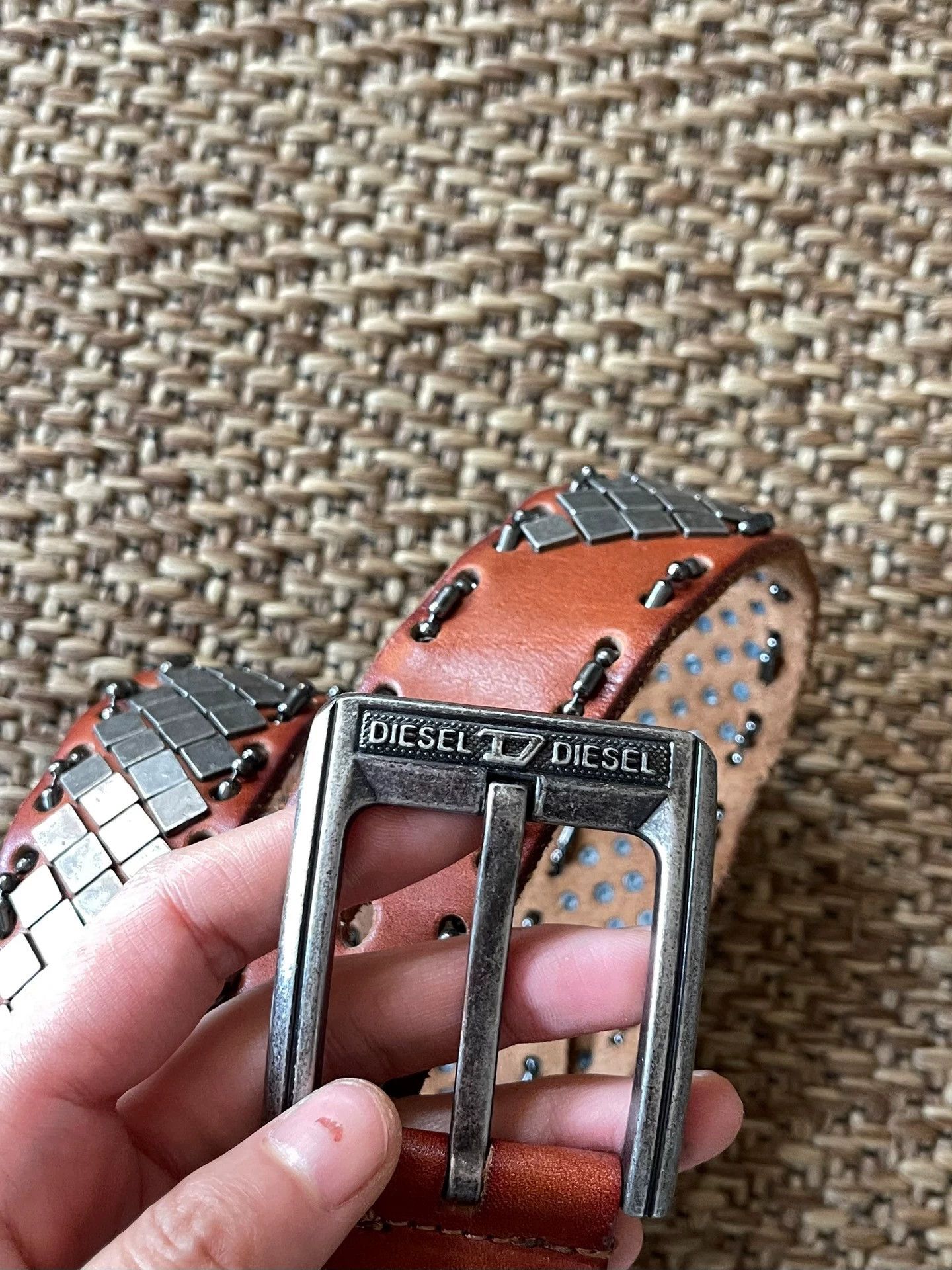 Diesel Diesel Metal Chain Multi-Element Inlaid Leather Belt Size ONE SIZE - 4 Thumbnail