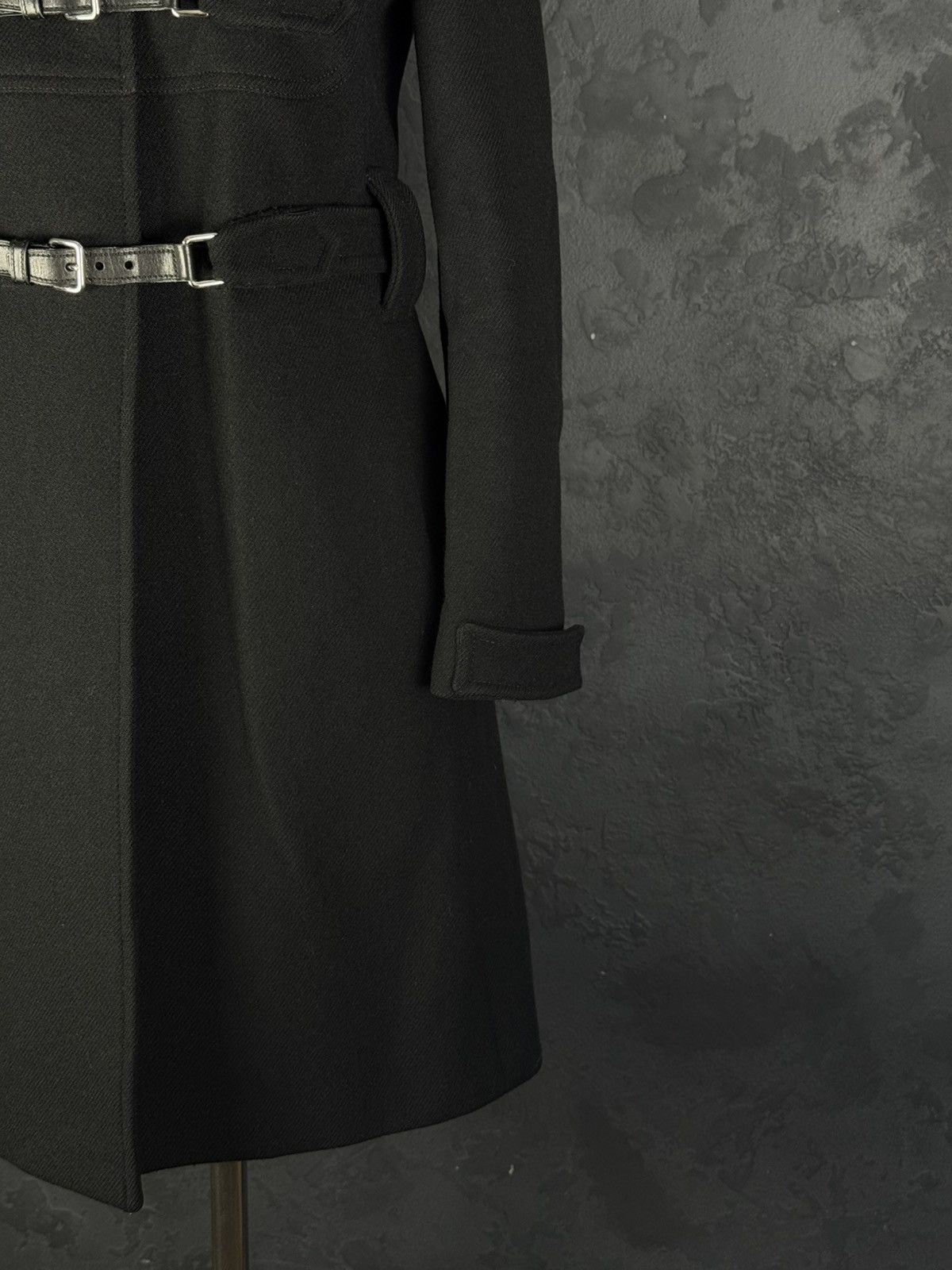 Prada 2000s Prada Women’s Black Buckled Wool Long Duffle Coat Size S / US 4 / IT 40 - 8 Thumbnail