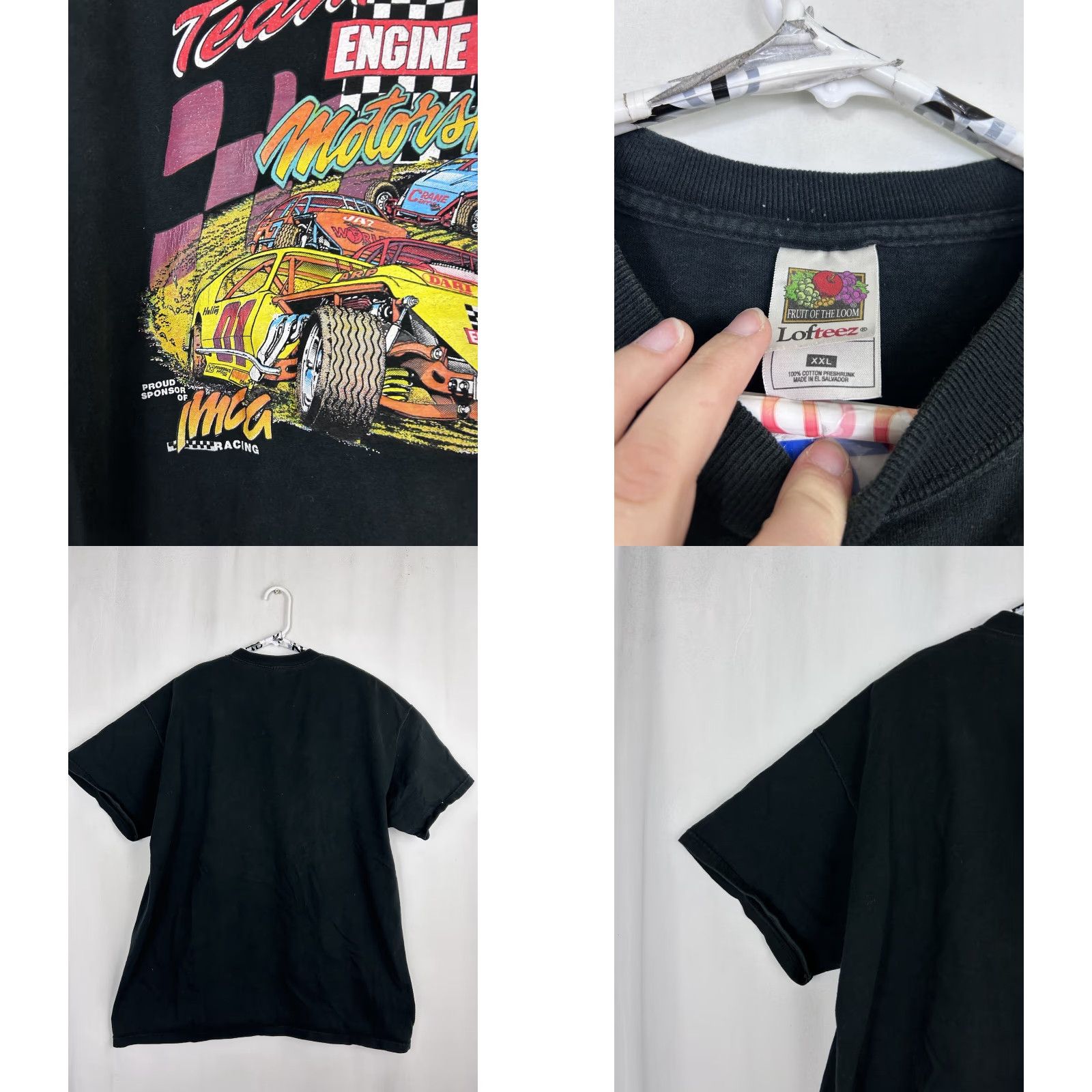Fruit Of The Loom Mens 2XL Black Short Sleeve T-Shirt IMCG Racing Team Pro Motorsports Colorful Shirt Mens Size US XXL / EU 58 / 5 - 8 Thumbnail