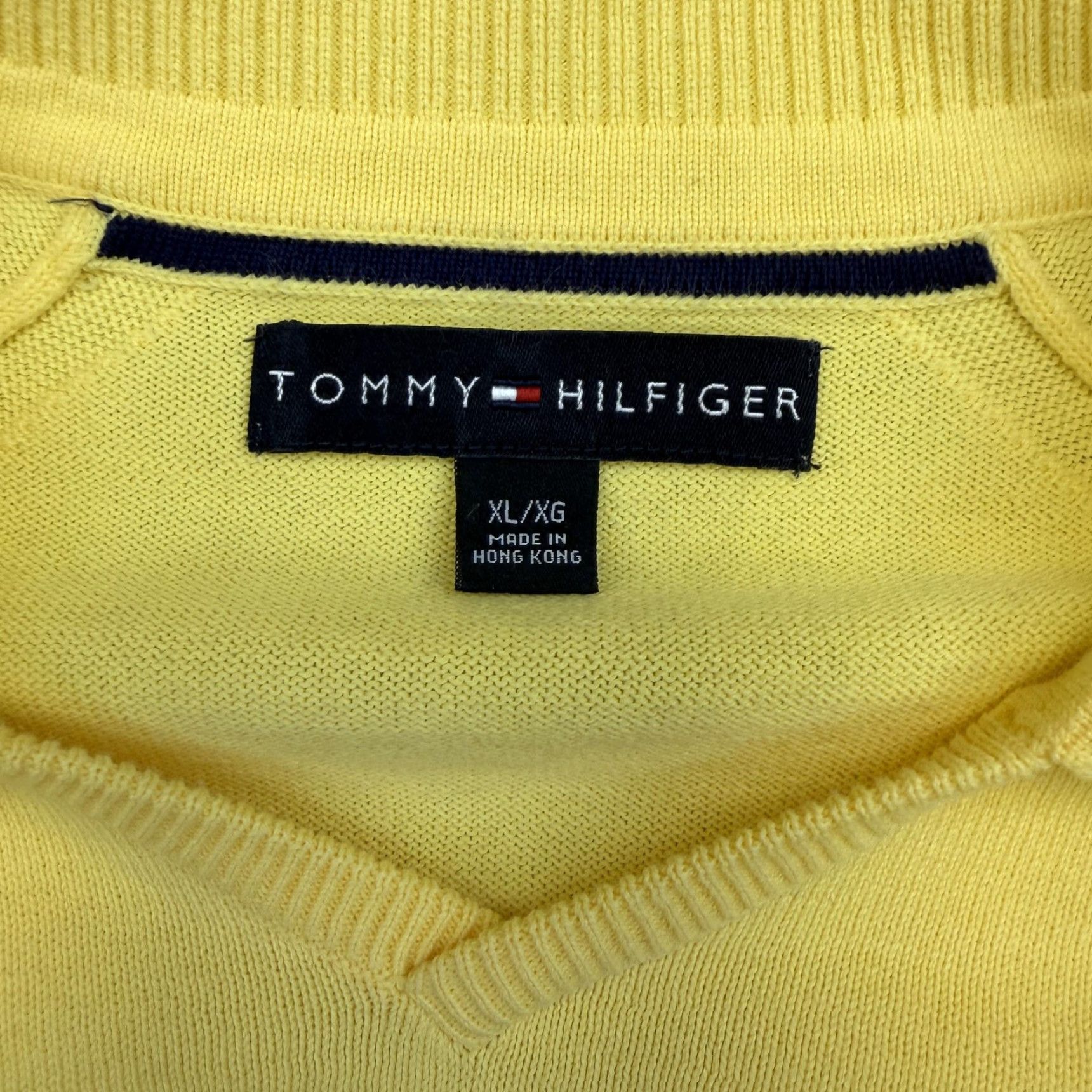Tommy Hilfiger VINTAGE Tommy Hilfiger Sweater Mens XL Yellow Striped Collared Short Sleeve Knit Pullover Knit Style Tight-Knit Hong Kong Size US XL / EU 56 / 4 - 4 Thumbnail