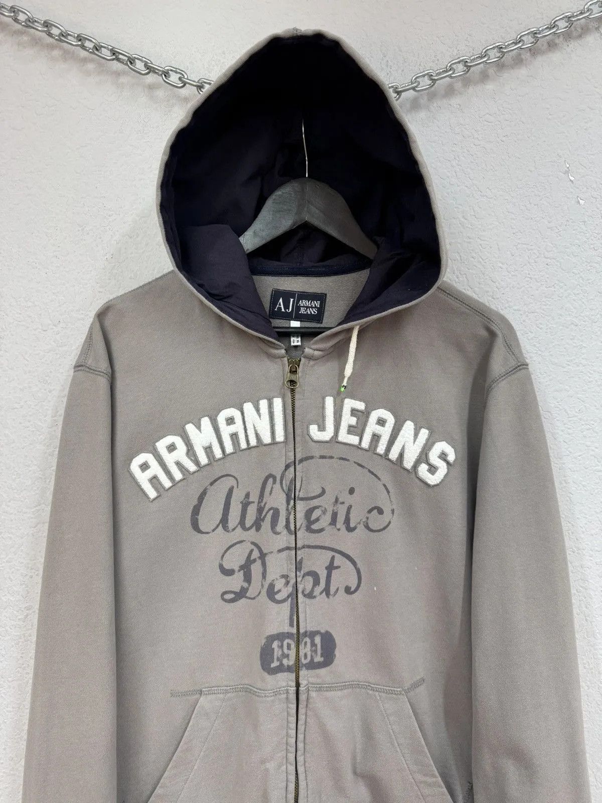 14th Addiction Vintage Armani Hoodie Zip Avant Garde Japan Y2K Style Size US XL / EU 56 / 4 - 2 Thumbnail