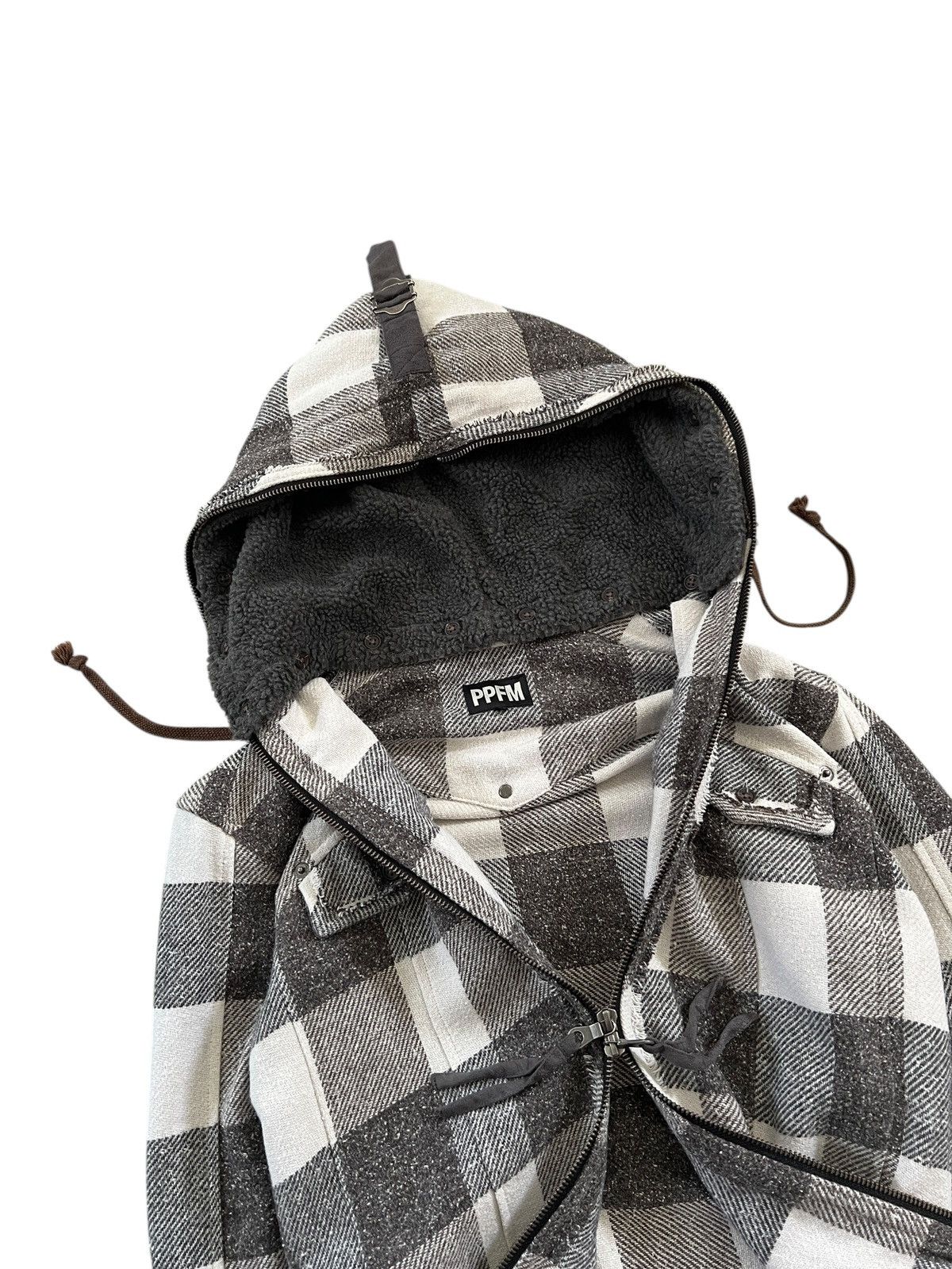 PPFM PPFM Plaid Full Zipper Hooded Jacket Size US M / EU 48-50 / 2 - 9 Thumbnail