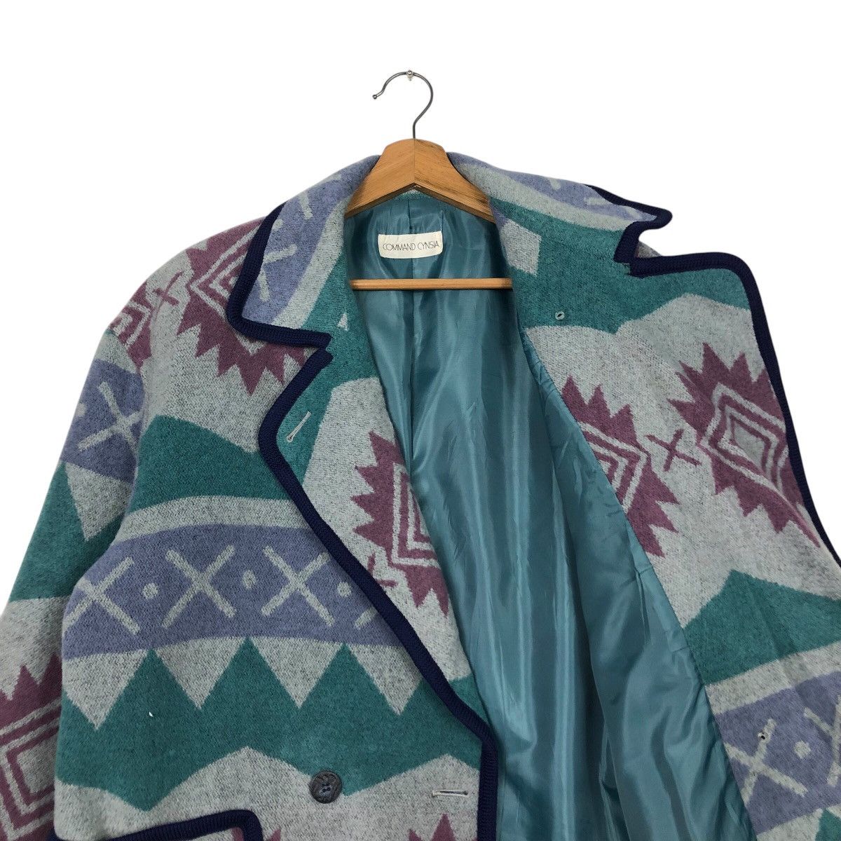 Japanese Brand × Vintage 📌Vintage Wool Button Jacket Navajo Design Command Cynsia Size US M / EU 48-50 / 2 - 12 Thumbnail