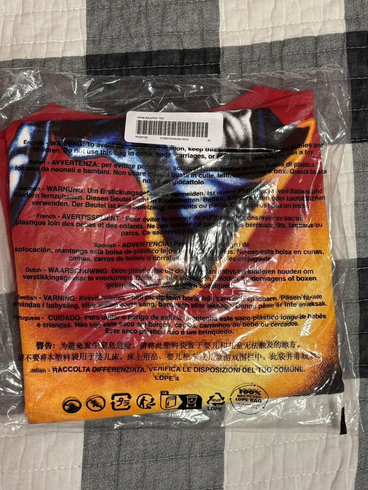 Supreme Supreme Red Grim Reaper Tee Size US XL / EU 56 / 4 - 5 Thumbnail